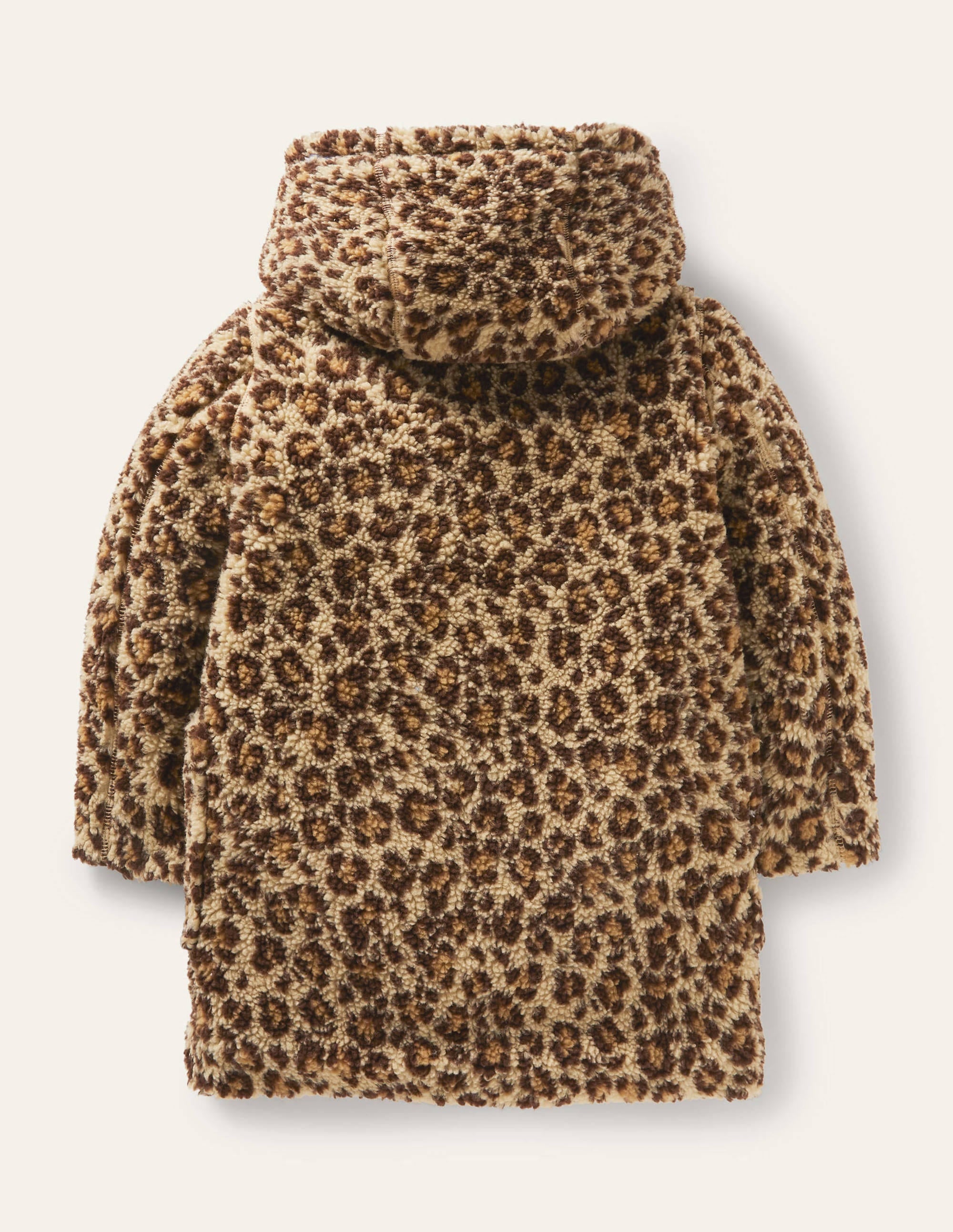 Cosy Borg Duffle Coat-Leopard Print - Image 2