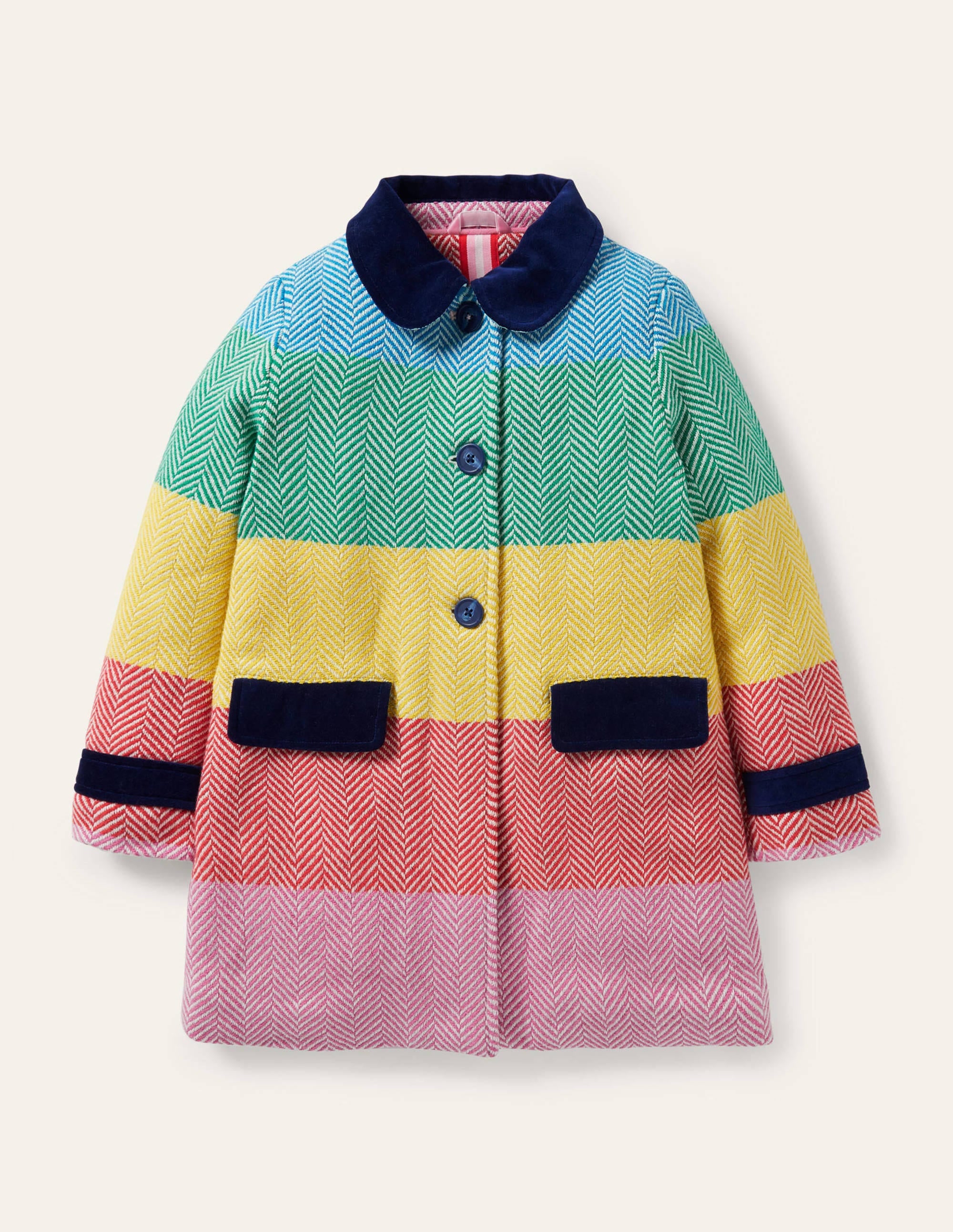 Colourful Wool Coat-Multi Rainbow - Image 1
