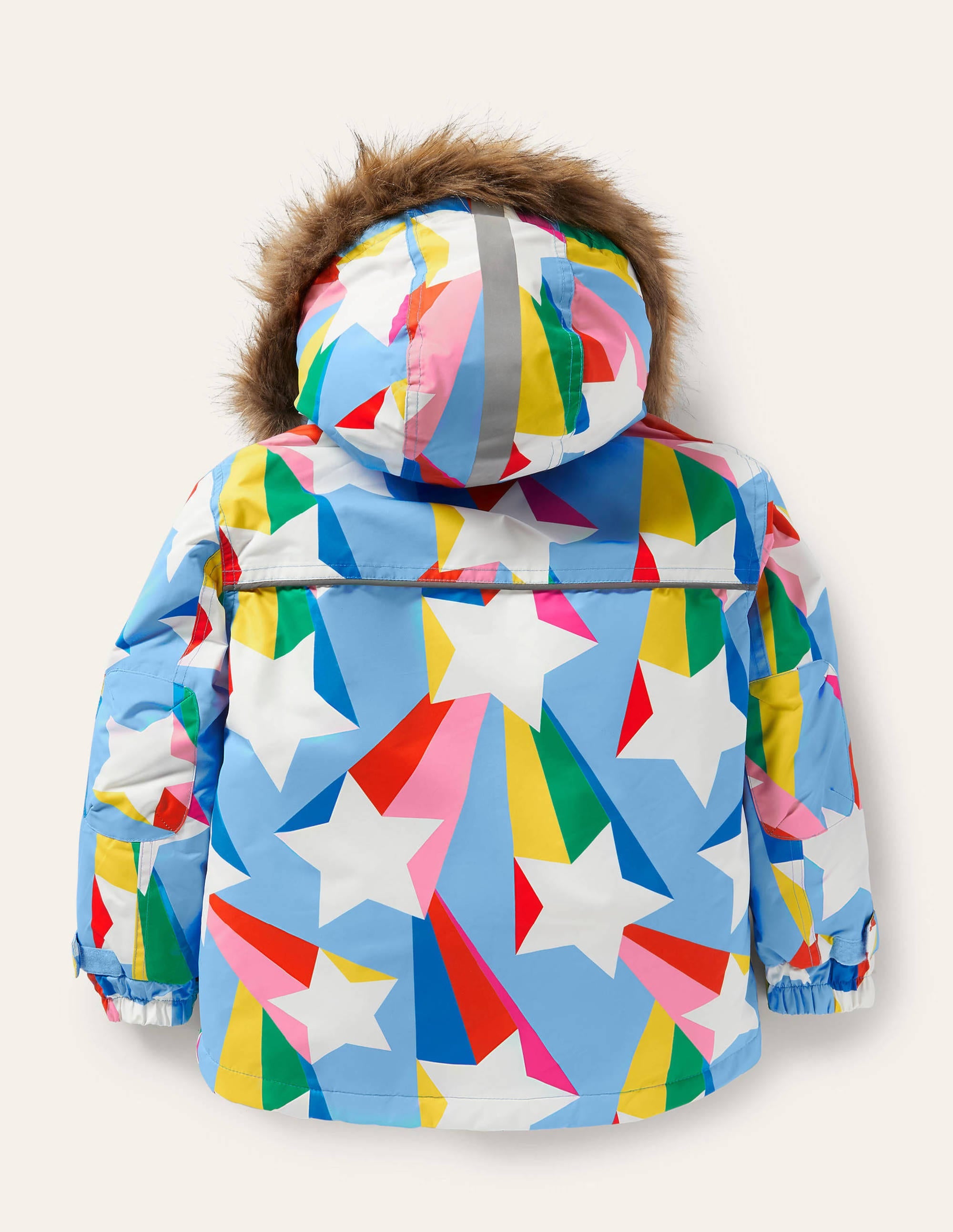 All-Weather Waterproof Jacket-Surfboard Blue Rainbow Star - Image 2