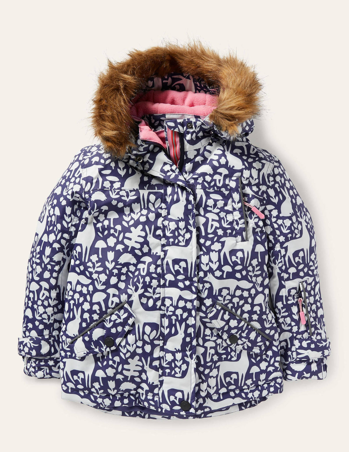 All-Weather Waterproof Jacket-Navy Woodland - Image 1