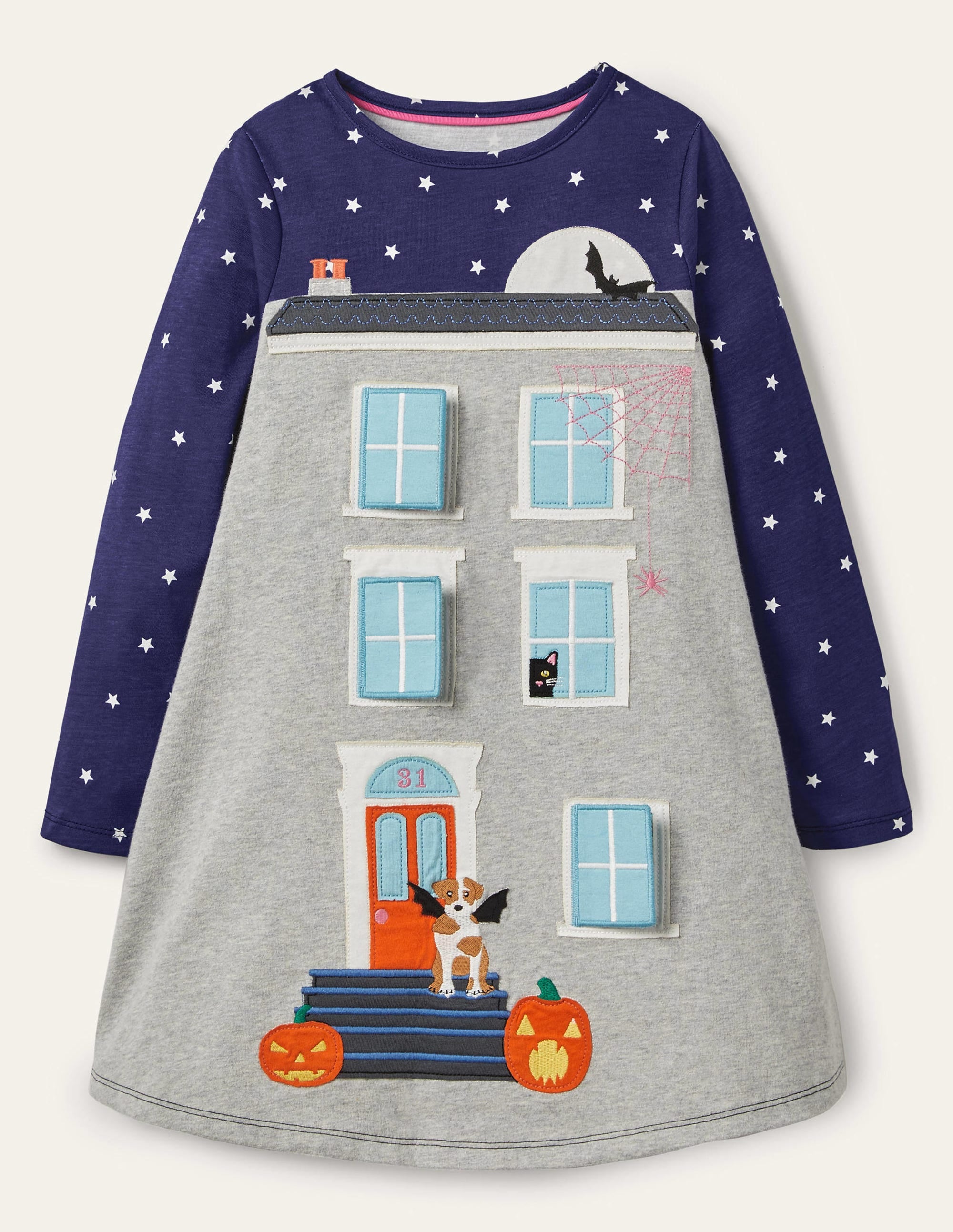 Halloween Lift-the-flap Dress-Starboard Blue Haunted House - Image 1