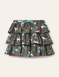 Tiered Ruffle Skirt-Stormy Blue Unicorn Tapestry