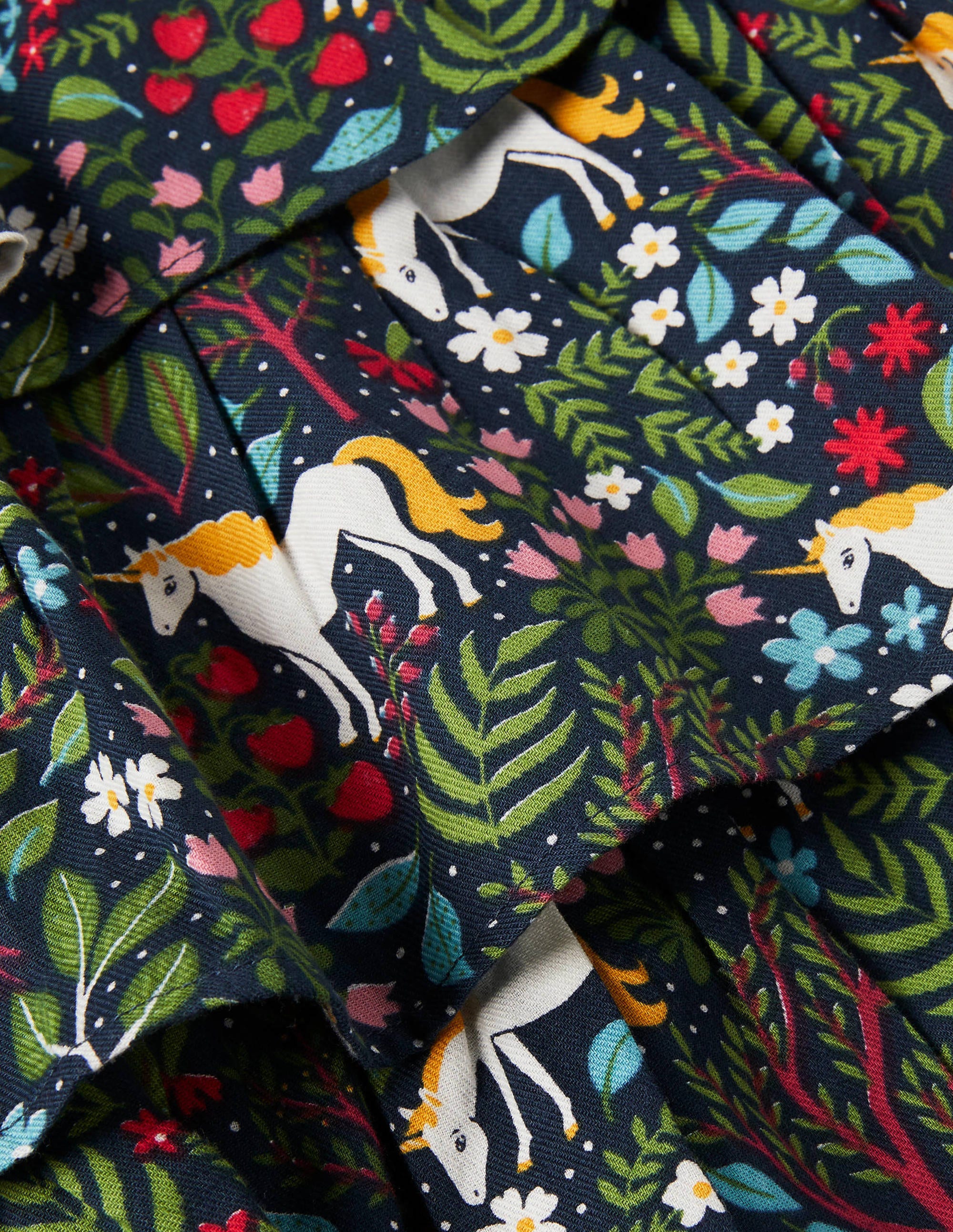 Tiered Ruffle Skirt-Stormy Blue Unicorn Tapestry - Image 3