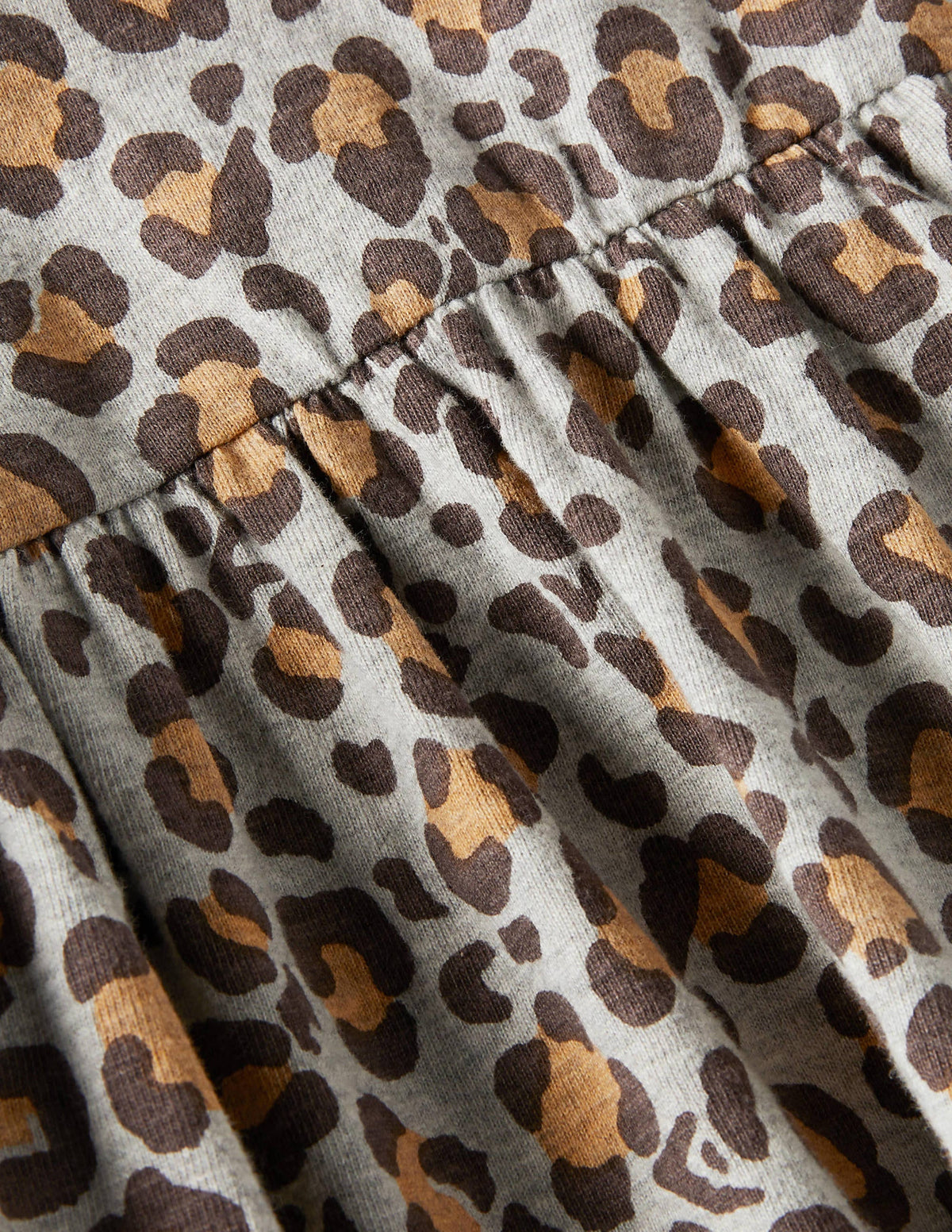 Floaty Printed Ruffle Top-Grey Marl Leopard Print - Image 3