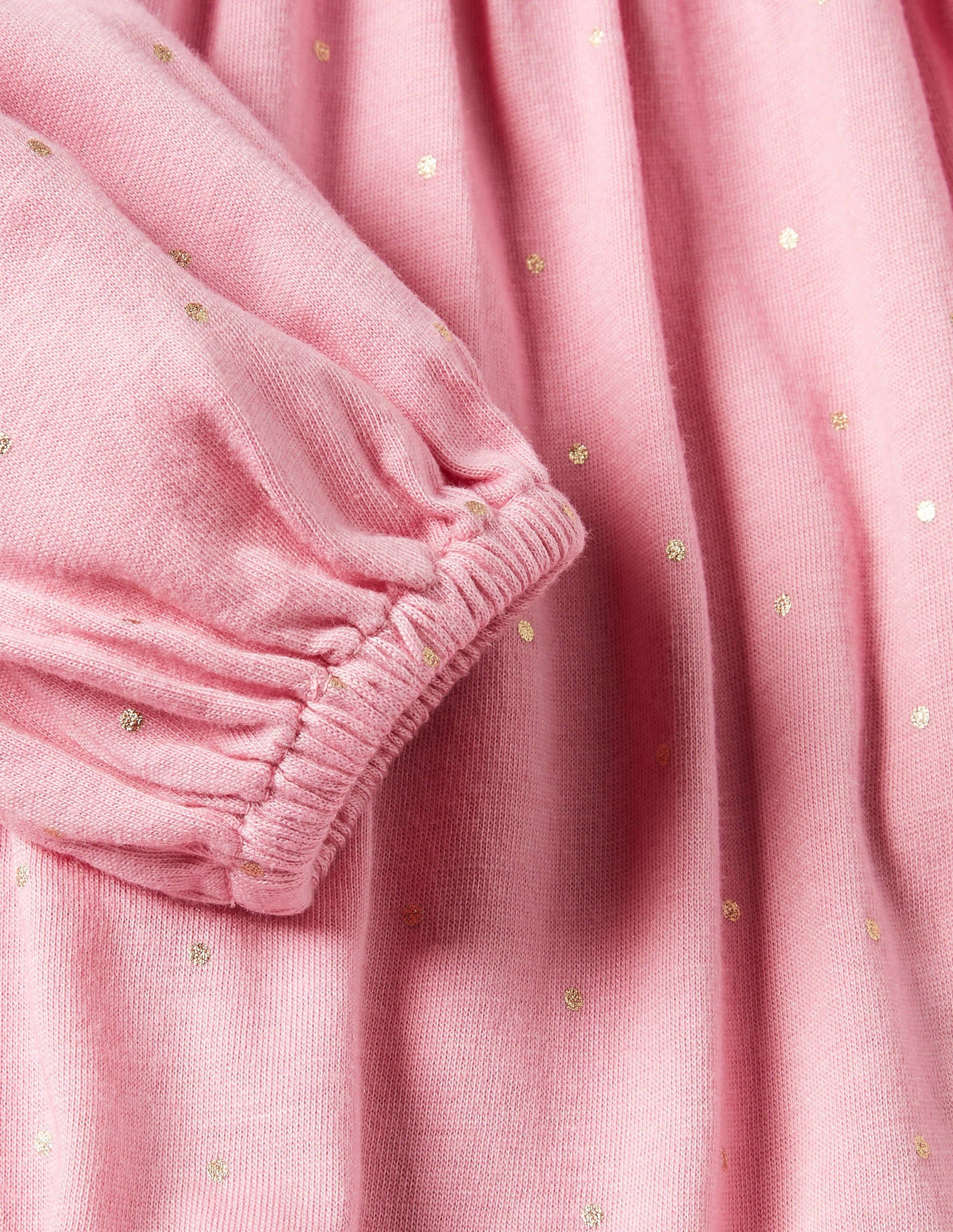 Floaty Printed Ruffle Top-Formica Pink Gold Spot-3