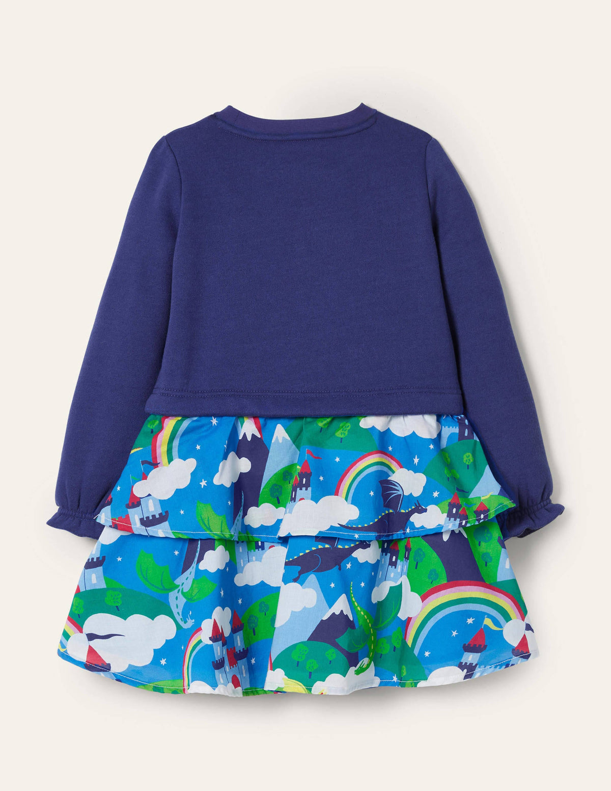 Appliqué Hotchpotch Dress-Multi Dragon Sky-2
