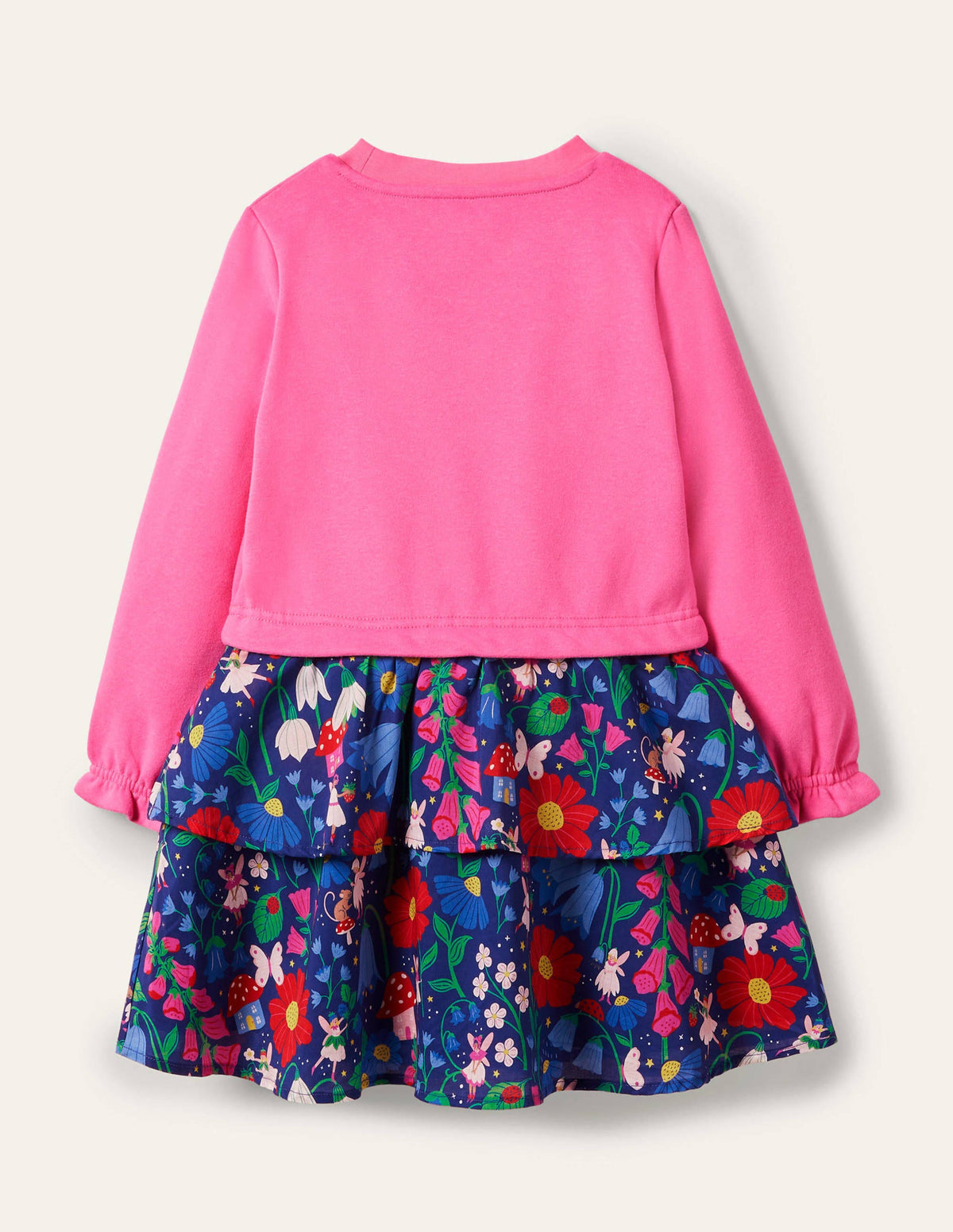 Appliqué Hotchpotch Dress-Starboard Blue Forest Fairies-2