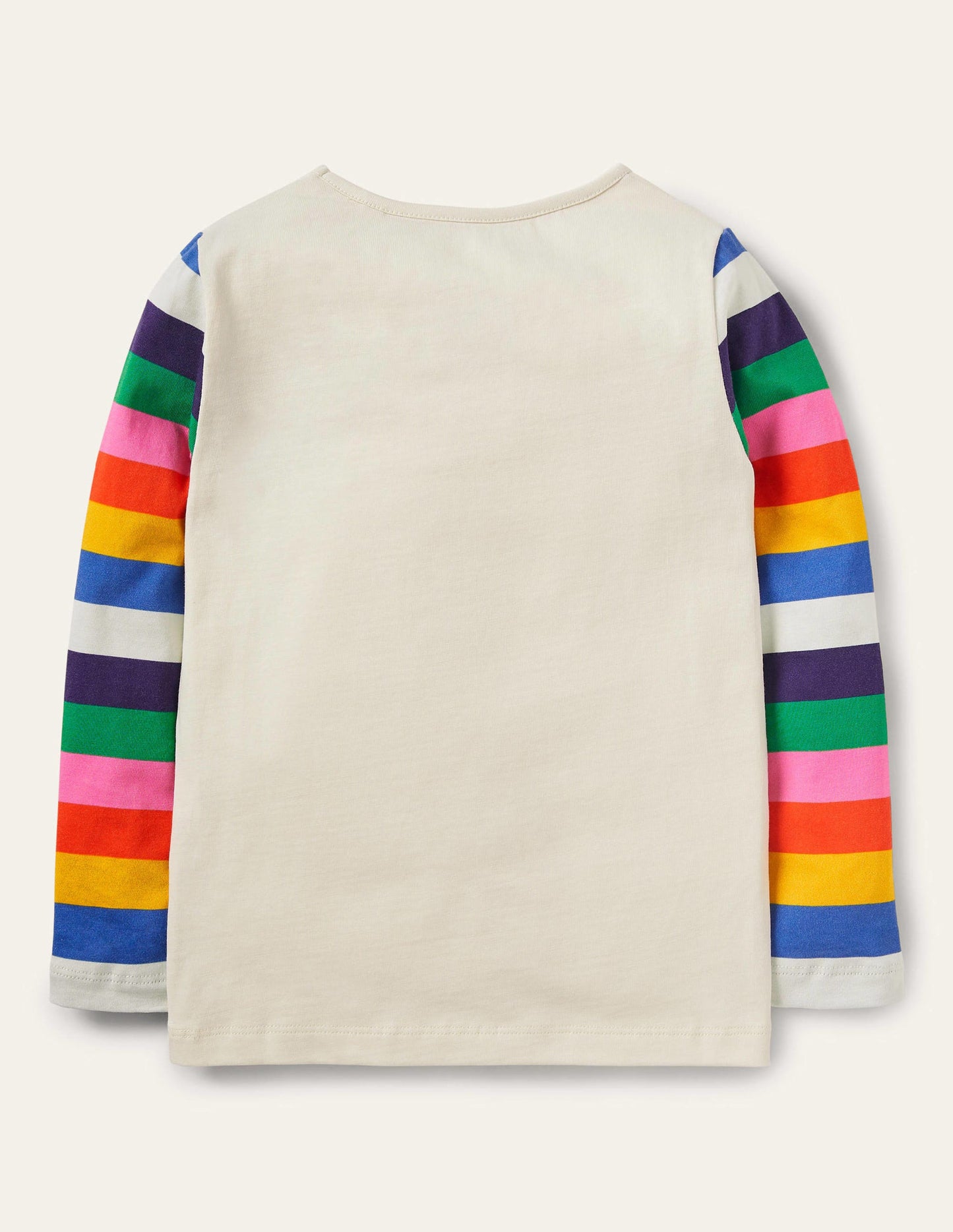 Hotchpotch Animal T-shirt-Multi Stripe/Ivory Pumpkin