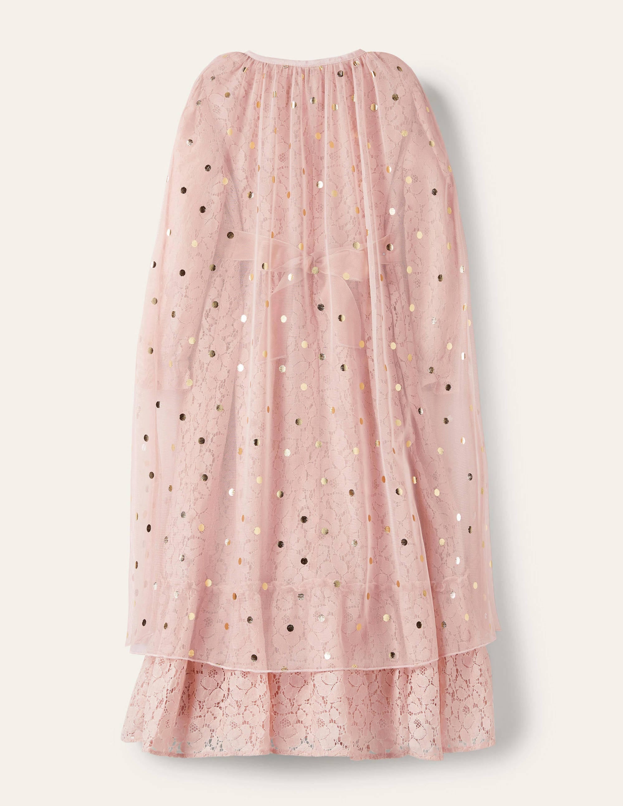 Lace Cape Dress-Provence Pink/ Gold Foil Spot - Image 2