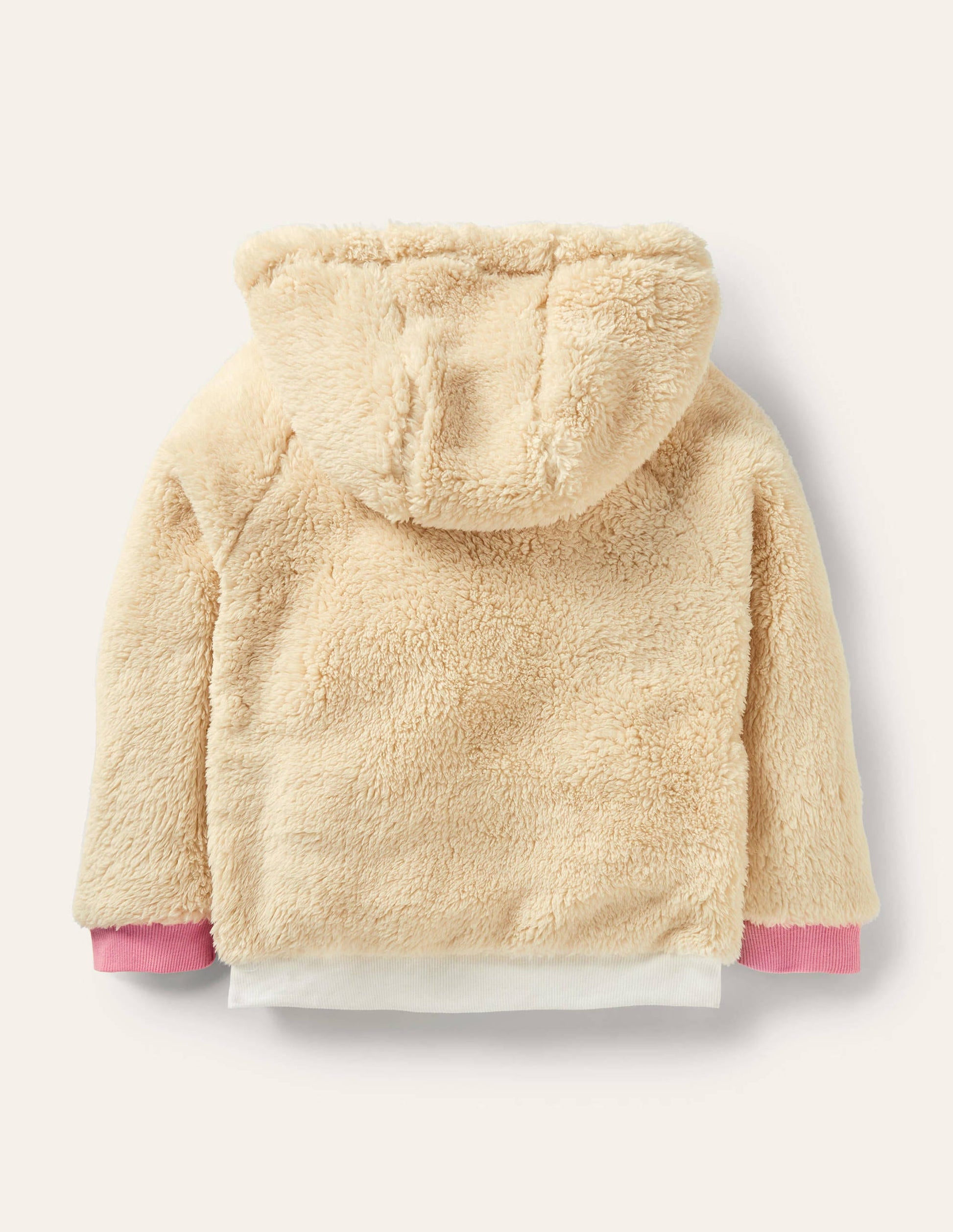 Appliqué Borg Hoodie-Natural Deer-2