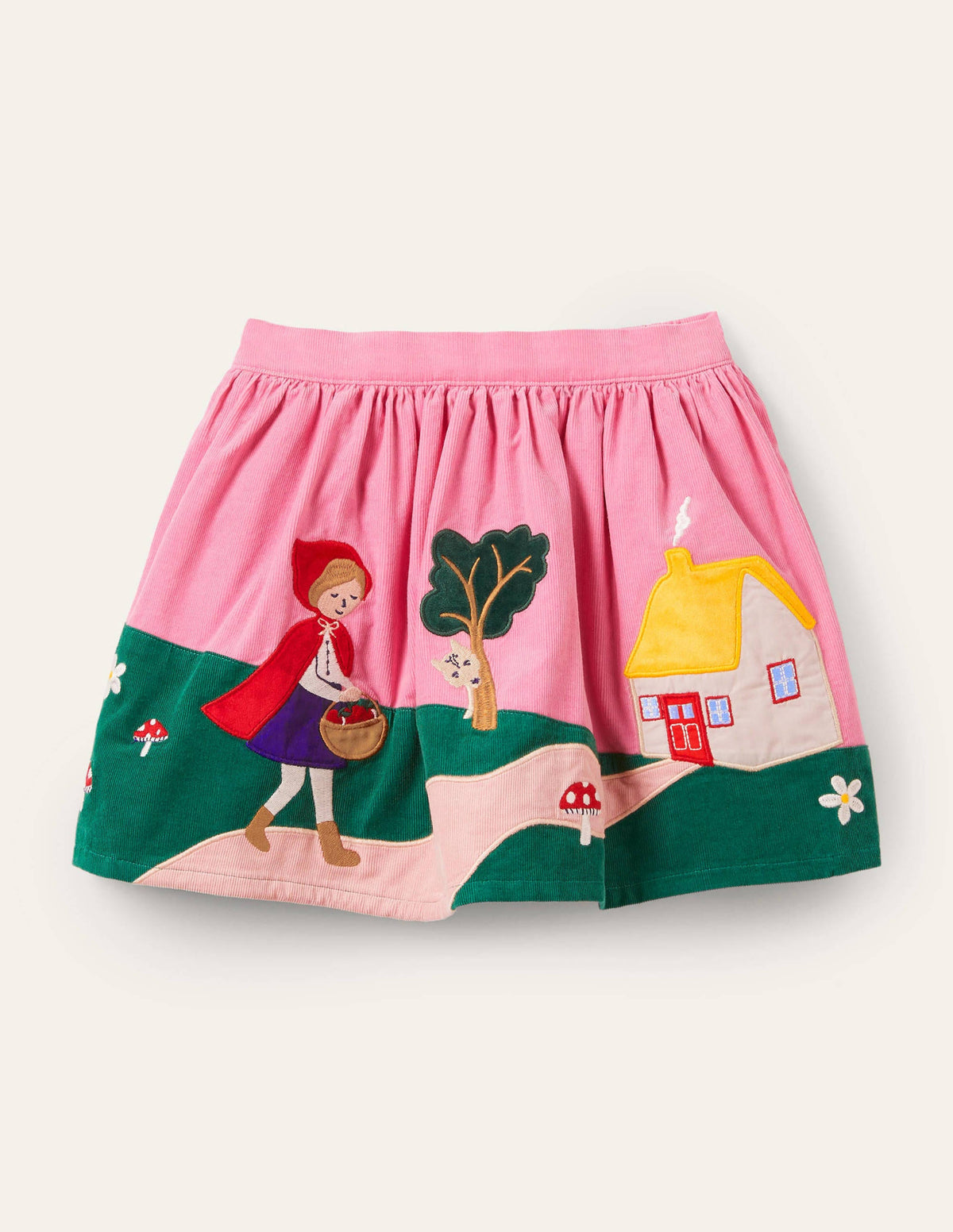 Appliqué Scene Cord Skirt-Formica Pink Red Riding Hood - Image 1