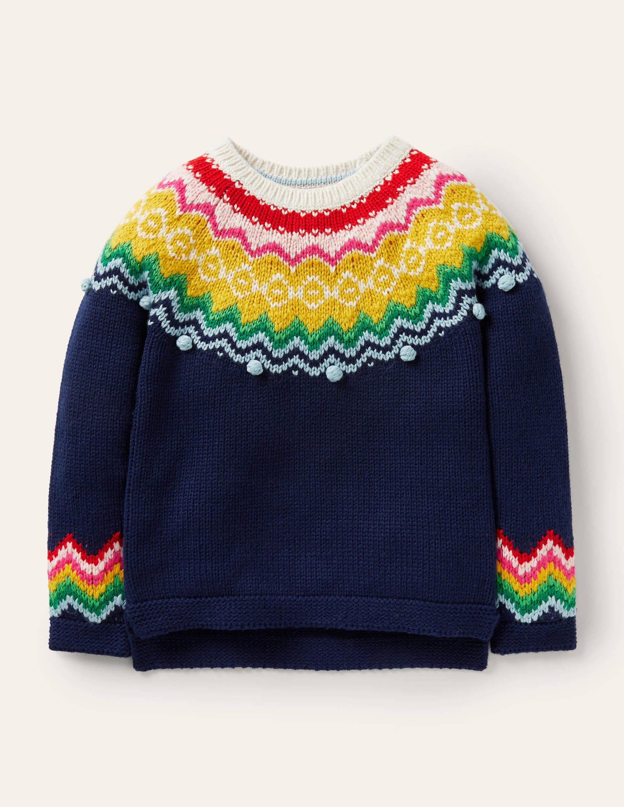 Cosy Fair Isle Jumper-Starboard Blue - Image 1