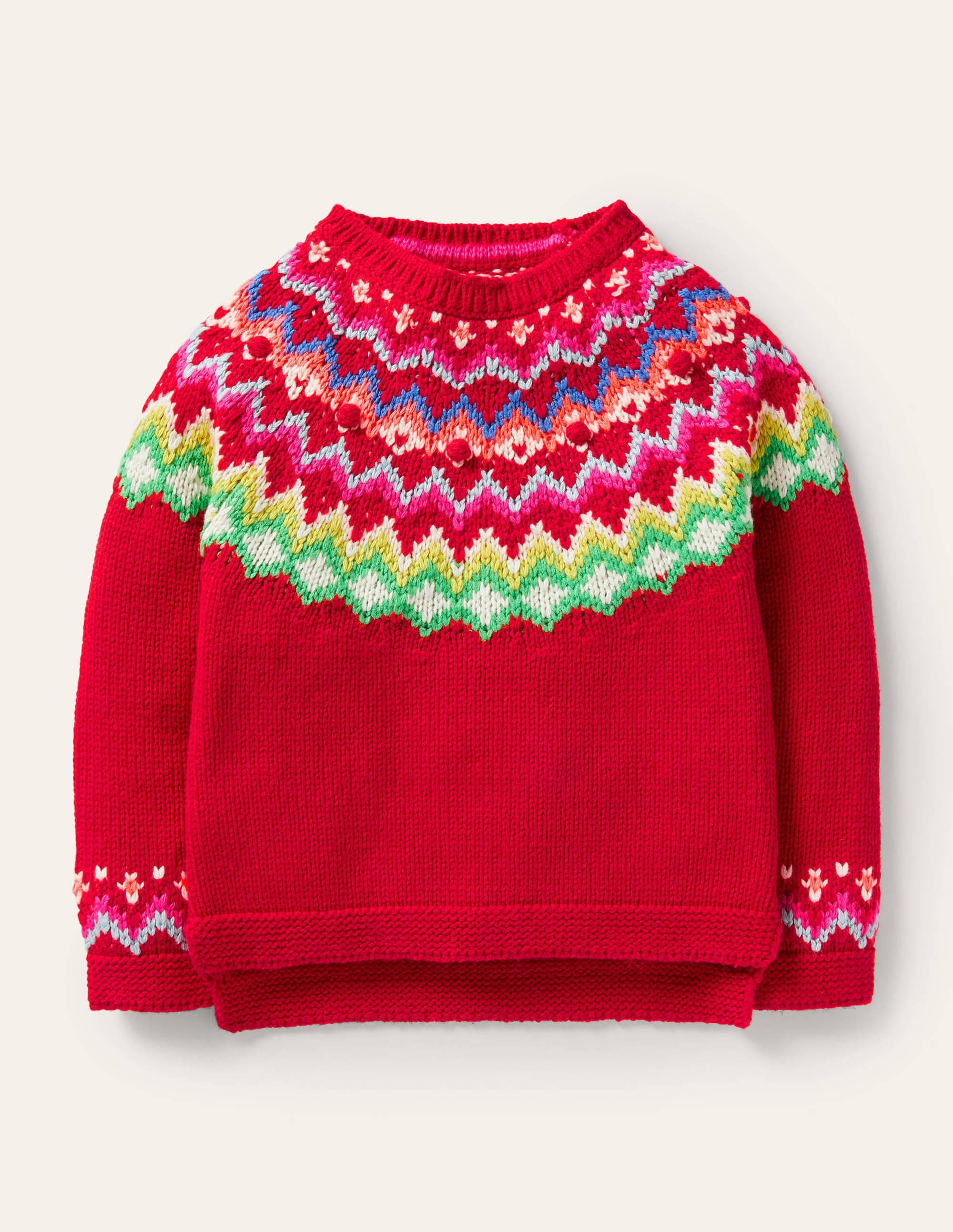 Cosy Fair Isle Jumper-Rockabilly Red - Image 1