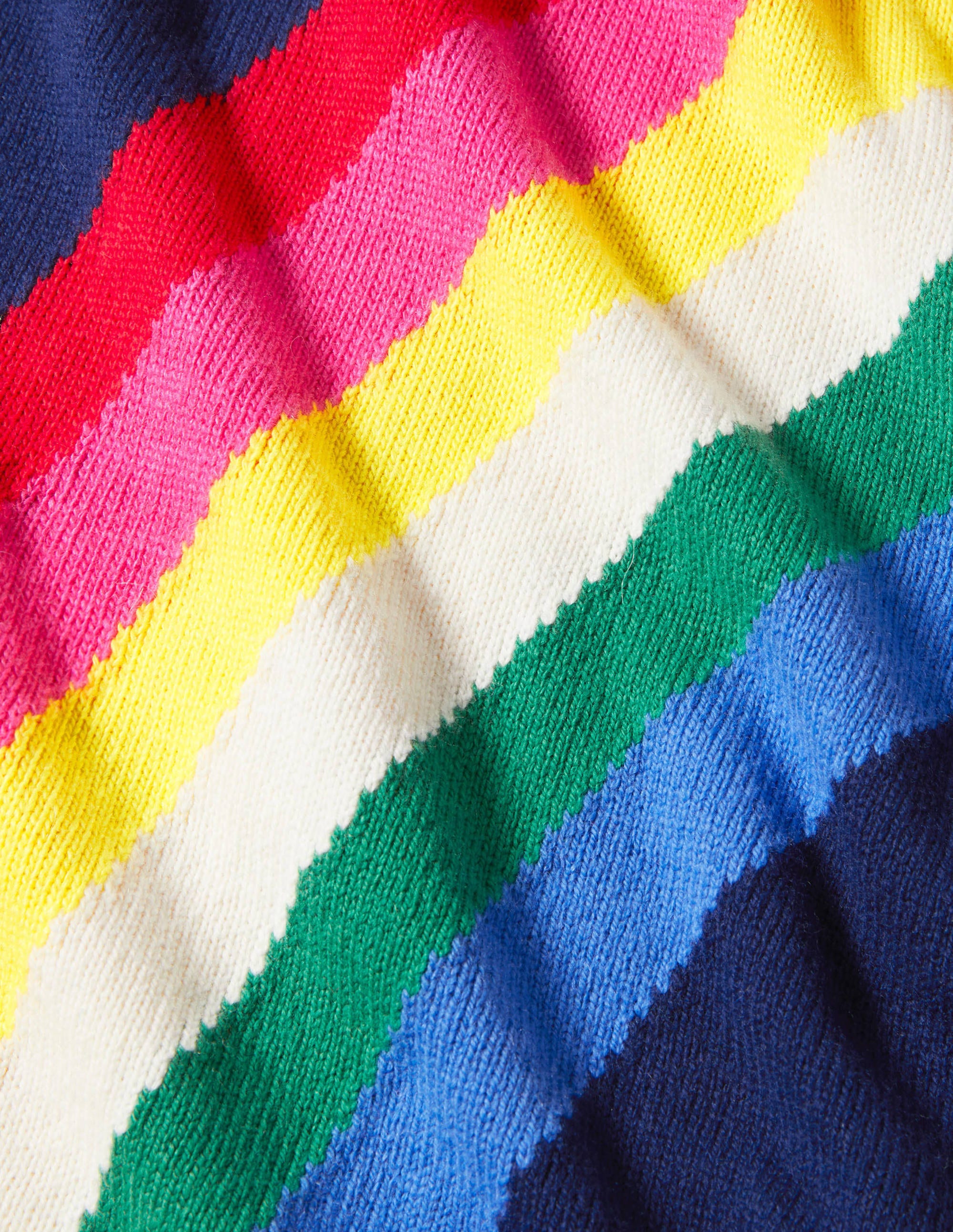 Horse Knitted Poncho-Starboard Blue Rainbow - Image 3