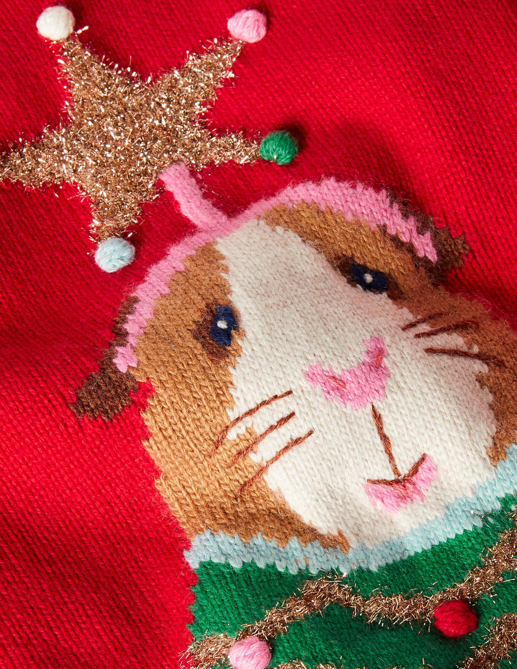 Fun Festive Jumper-Rockabilly Red Guinea Pig - Image 3