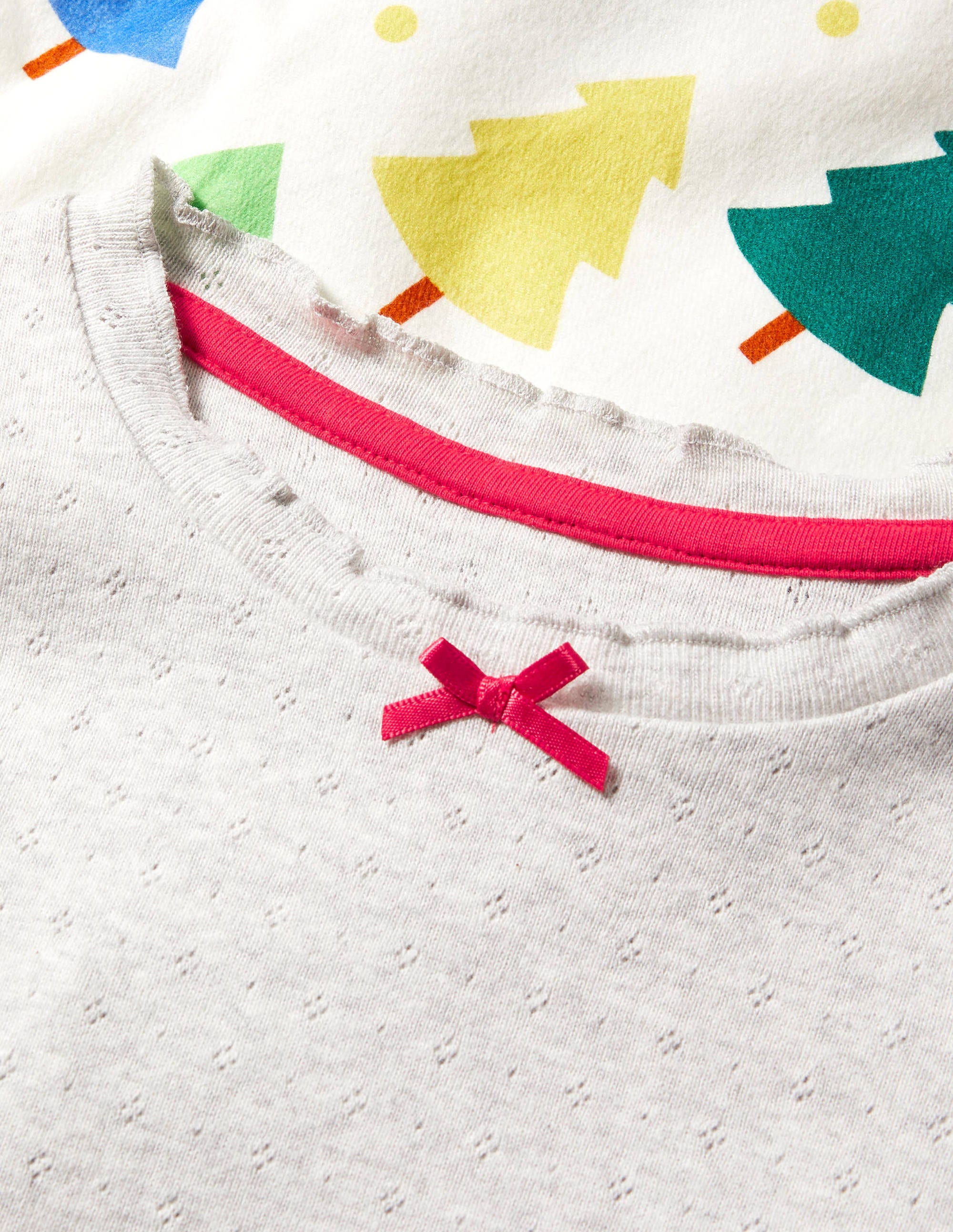 Festive Pyjama Set-Ivory Rainbow Christmas Trees - Image 3
