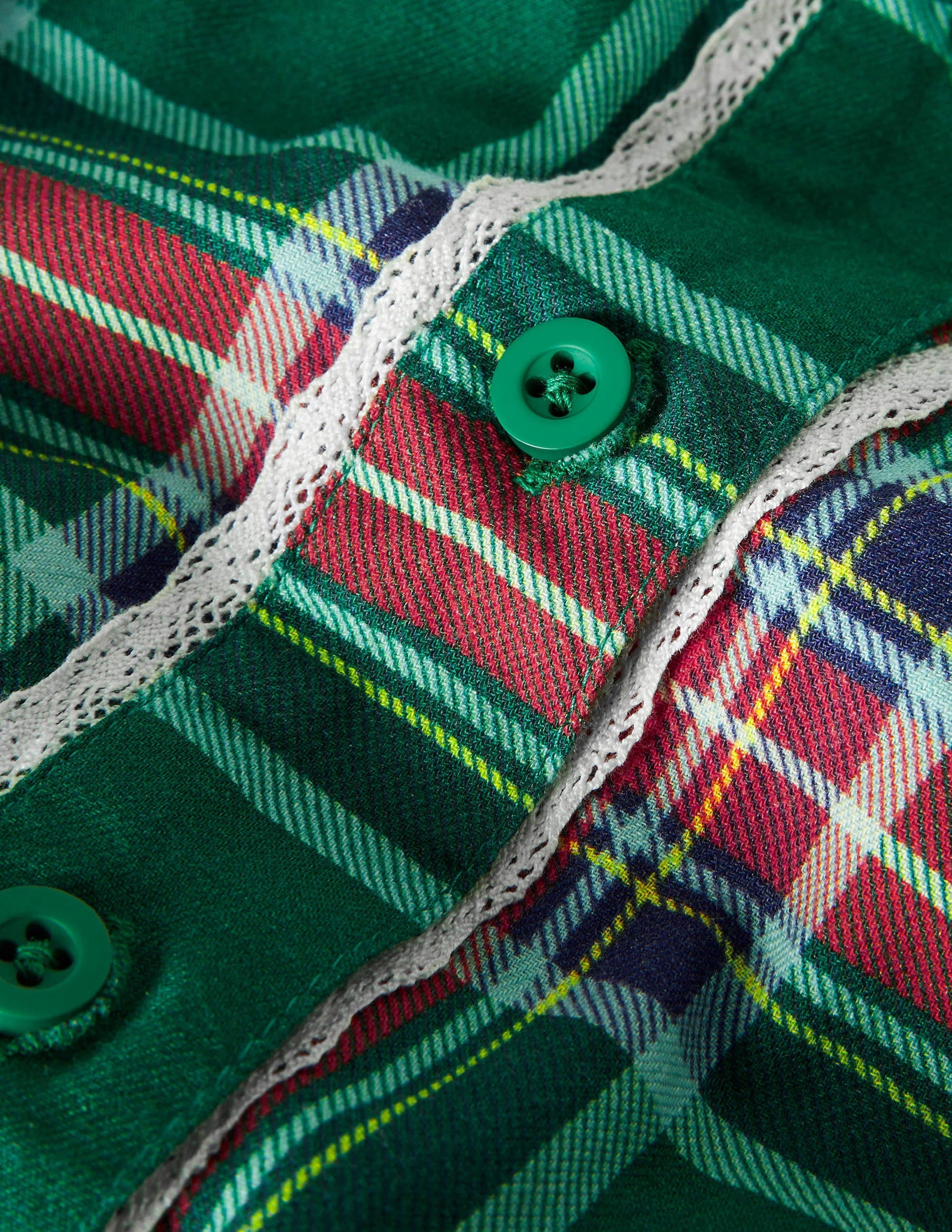Nostalgic Checked Woven Top-Forest Green Check-3