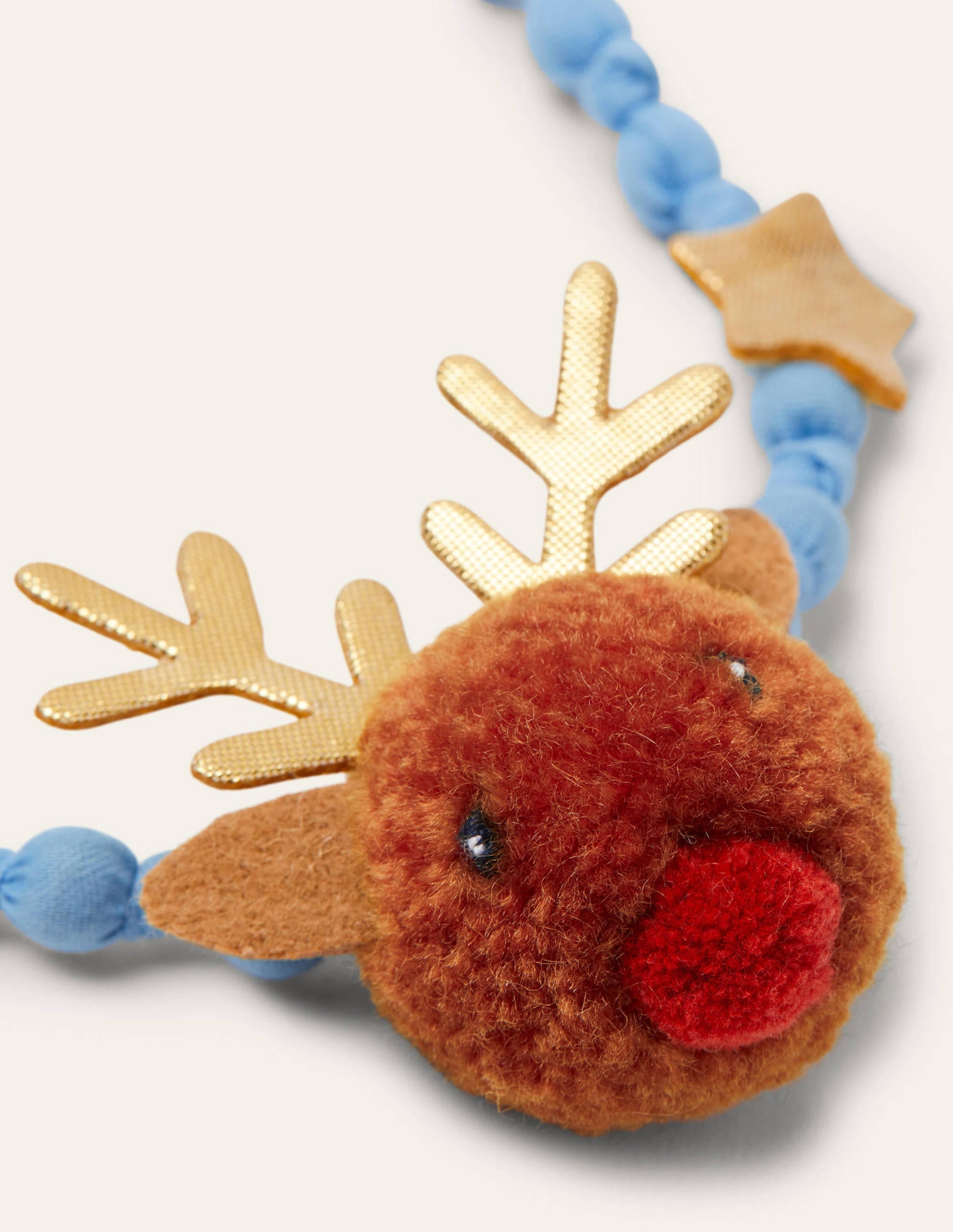 Fabric Necklace-Red/Pink Reindeer - Image 2