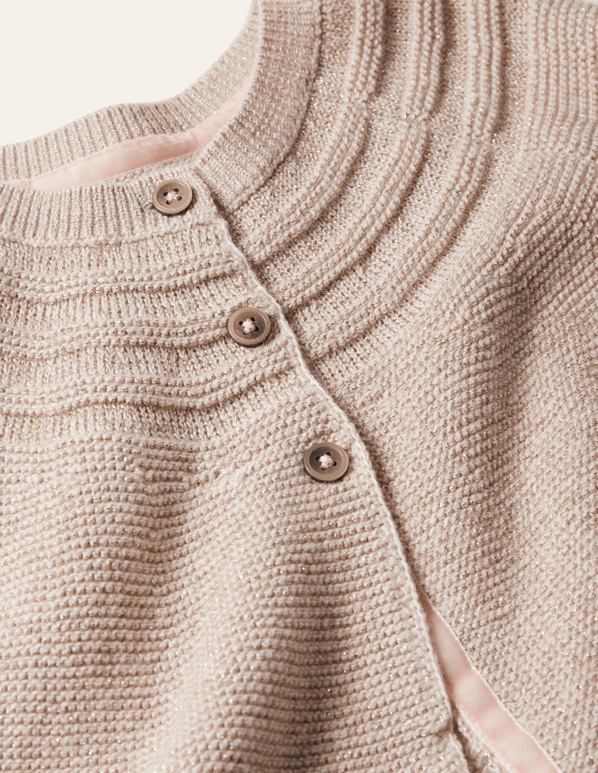 Cotton Cashmere Mix Cardigan-Gold Sparkle - Image 3