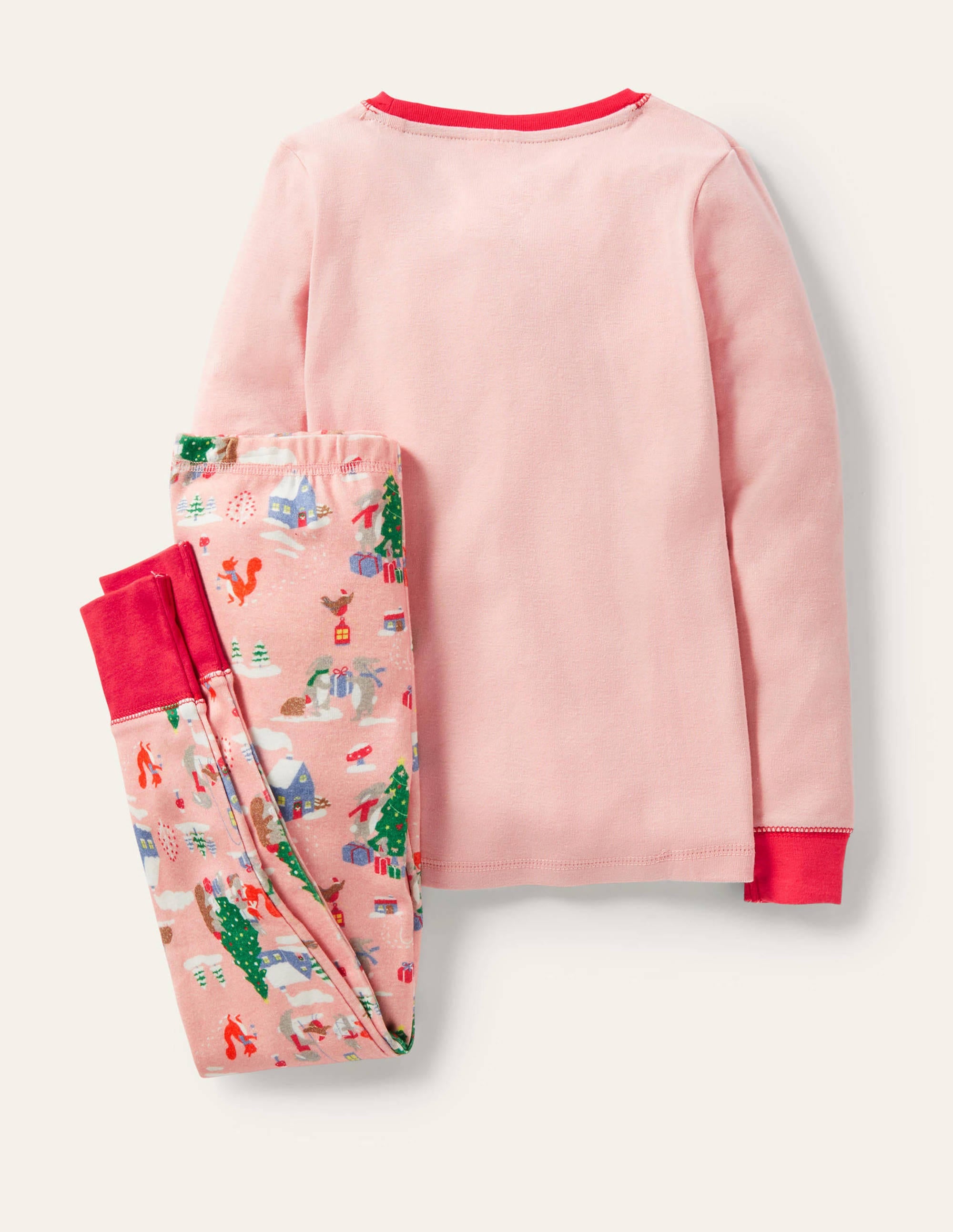 Snug Glow-In-The-Dark Pyjamas-Boto Pink Woodland Christmas - Image 2