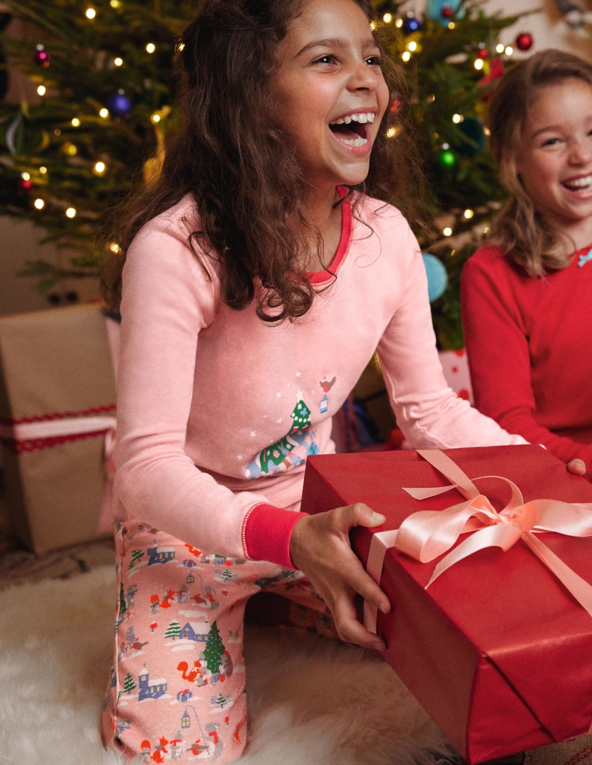 Snug Glow-In-The-Dark Pyjamas-Boto Pink Woodland Christmas-5