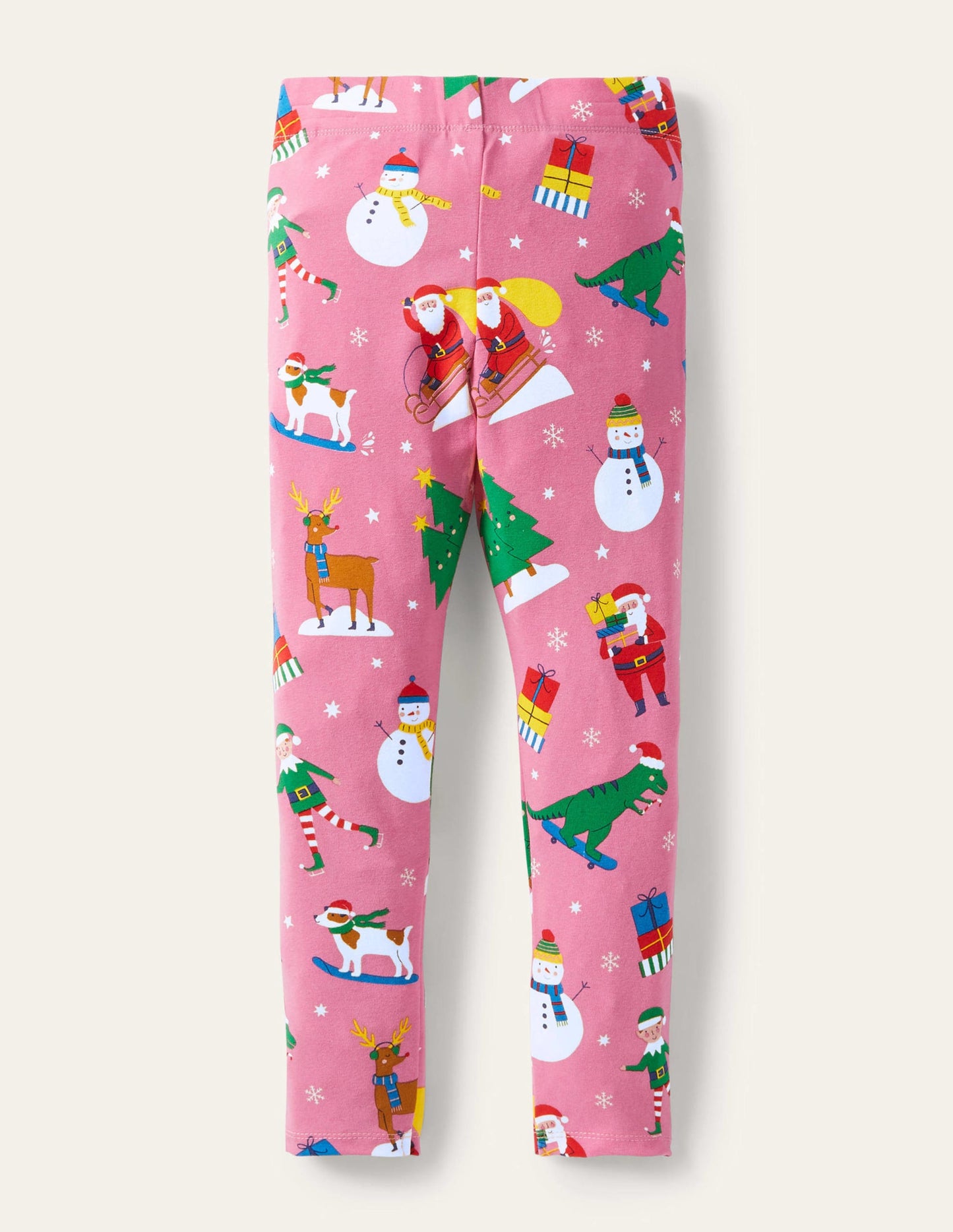 Fun Leggings-Petal Pink Festive Friends