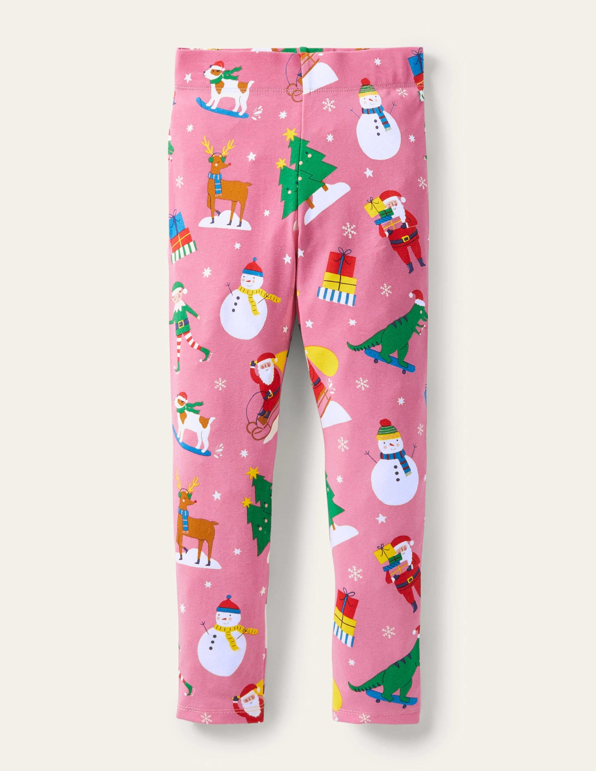 Fun Leggings-Petal Pink Festive Friends-1