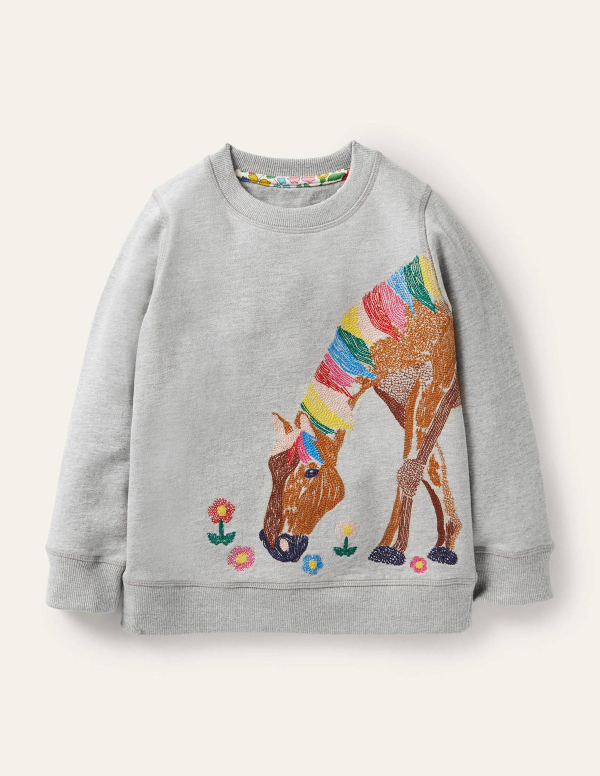 Superstitch Sweatshirt-Grey Marl Horse-1