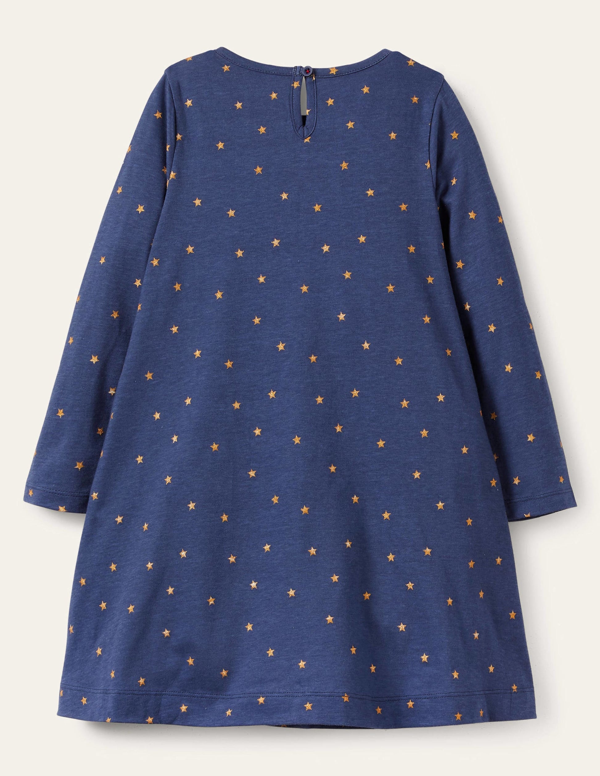 Big Appliqué Jersey Dress-Navy Father Christmas-2