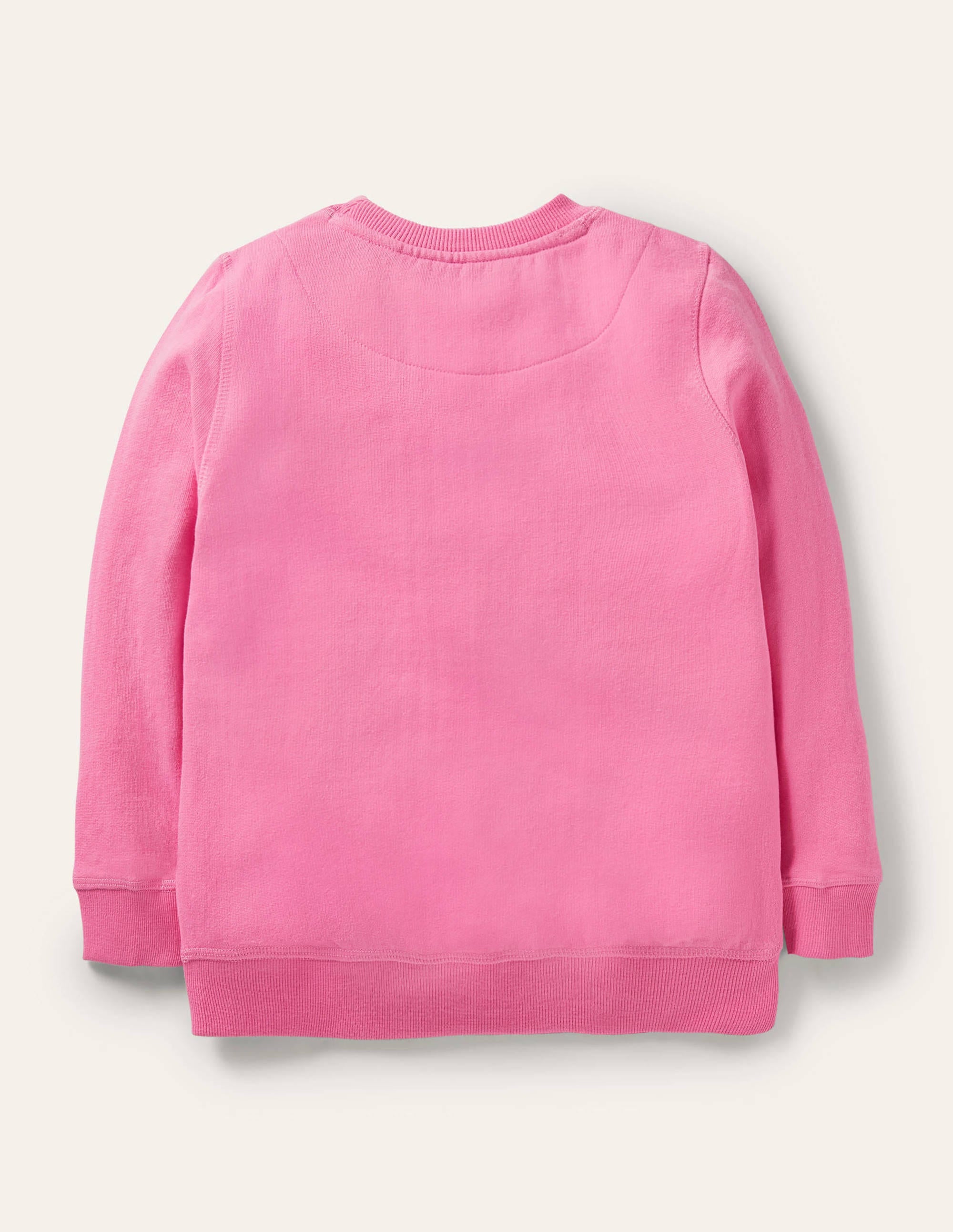 Cosy Appliqué Sweatshirt-Bright Petal Pink Sausage Dog - Image 2