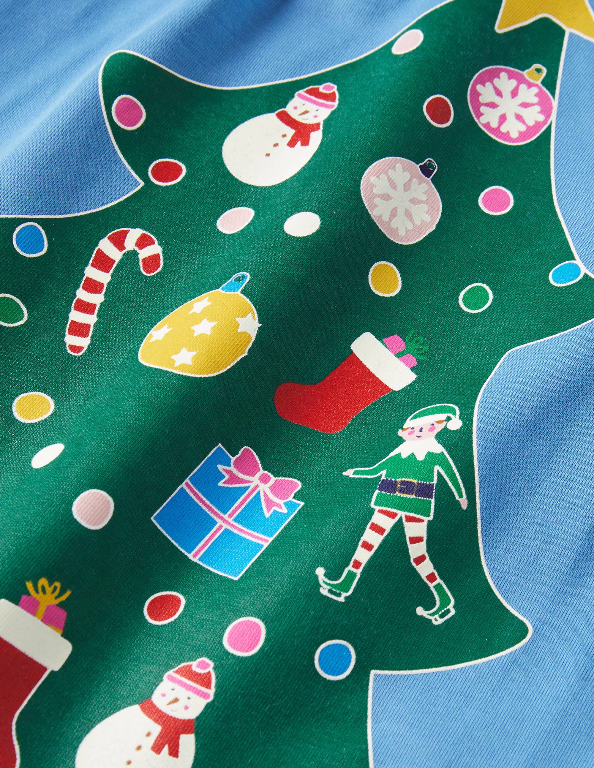 Glow-in-the-dark Logo T-shirt-Bluebell Blue Christmas Tree - Image 3