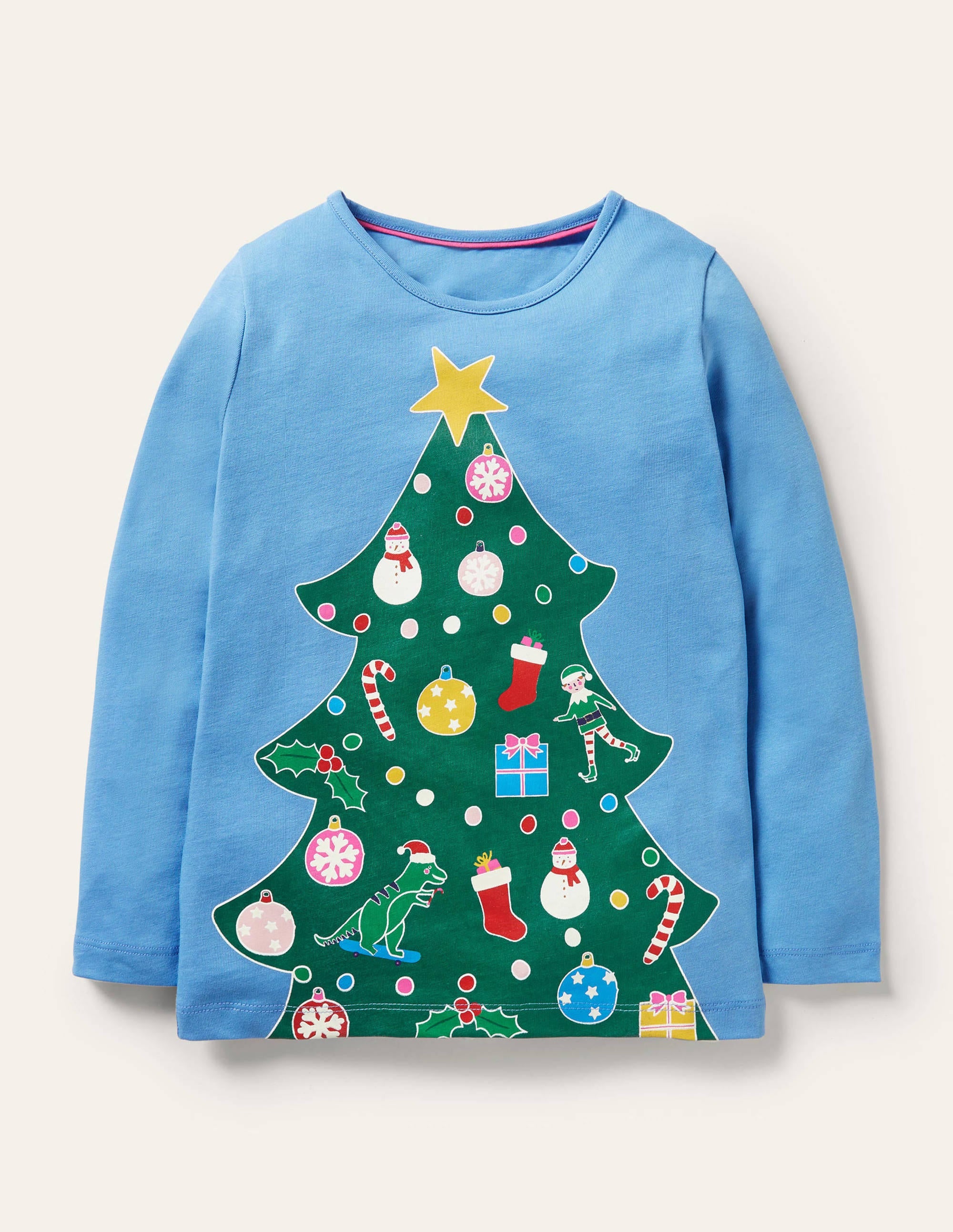 Glow-in-the-dark Logo T-shirt-Bluebell Blue Christmas Tree - Image 1
