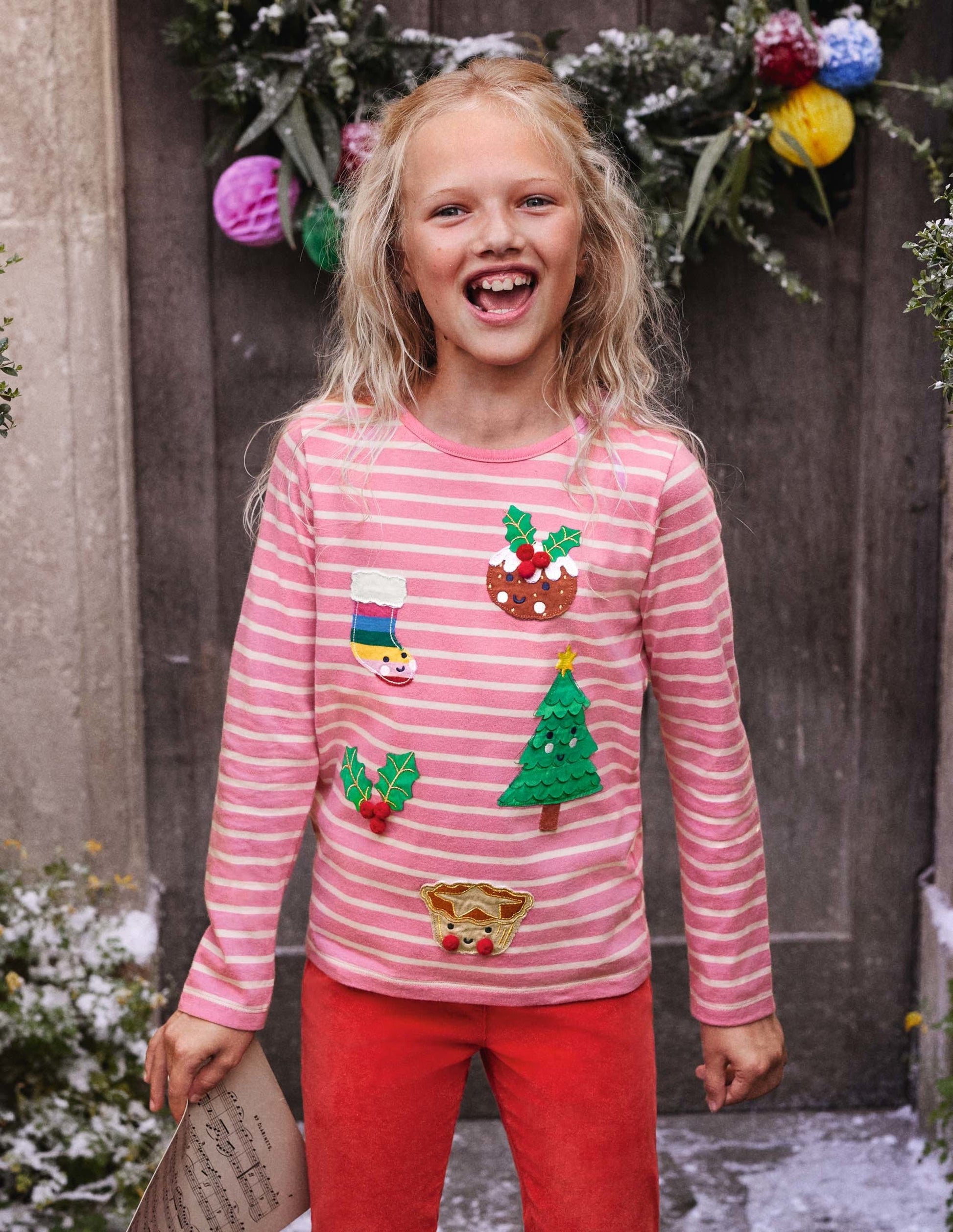 3D Appliqué Breton-Petal Pink/ Ivory Festive-4