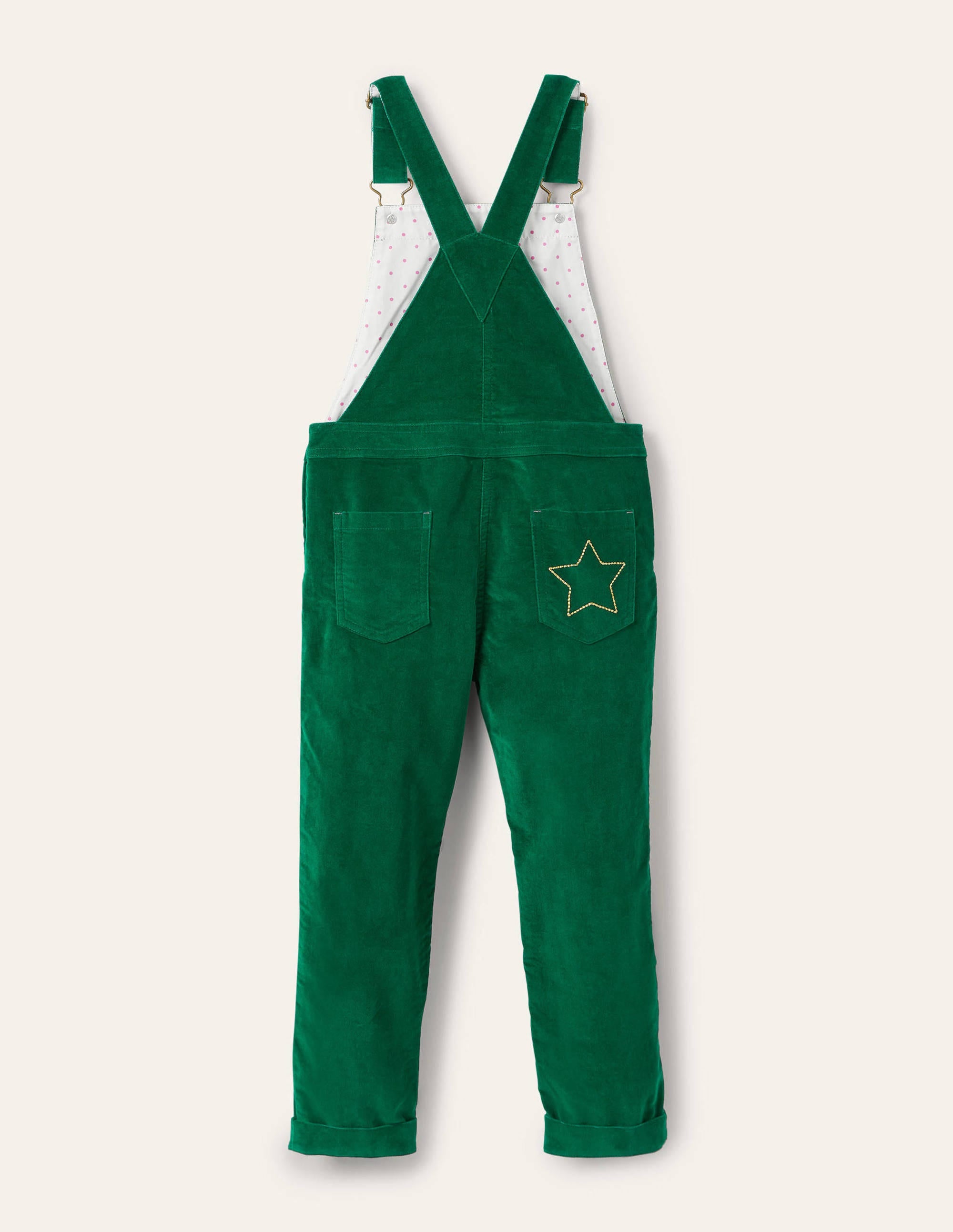 Velvet Dungarees-Forest Green - Image 2