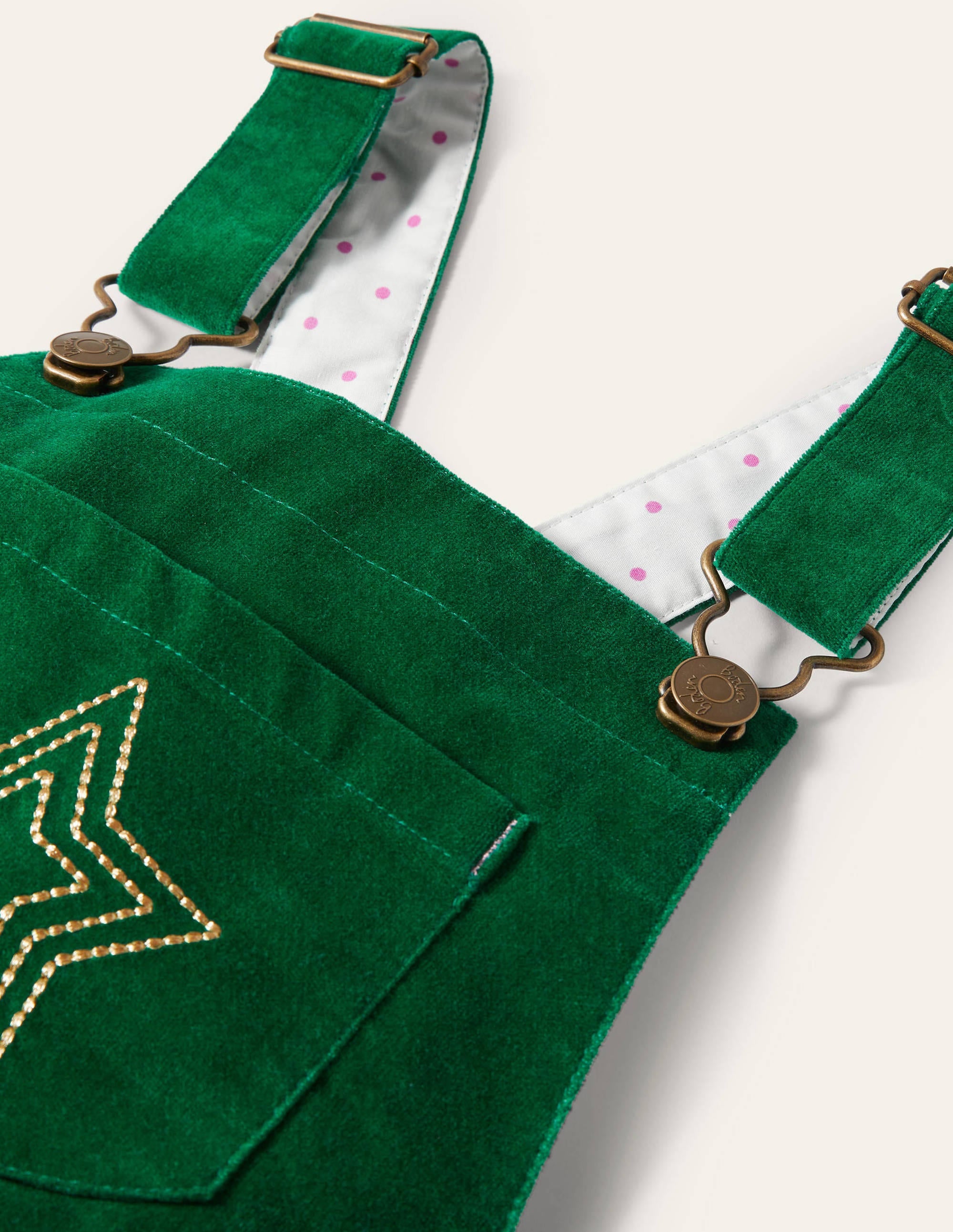 Velvet Dungarees-Forest Green - Image 3