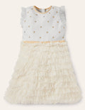 Tulle Ruffle Party Dress-Ivory