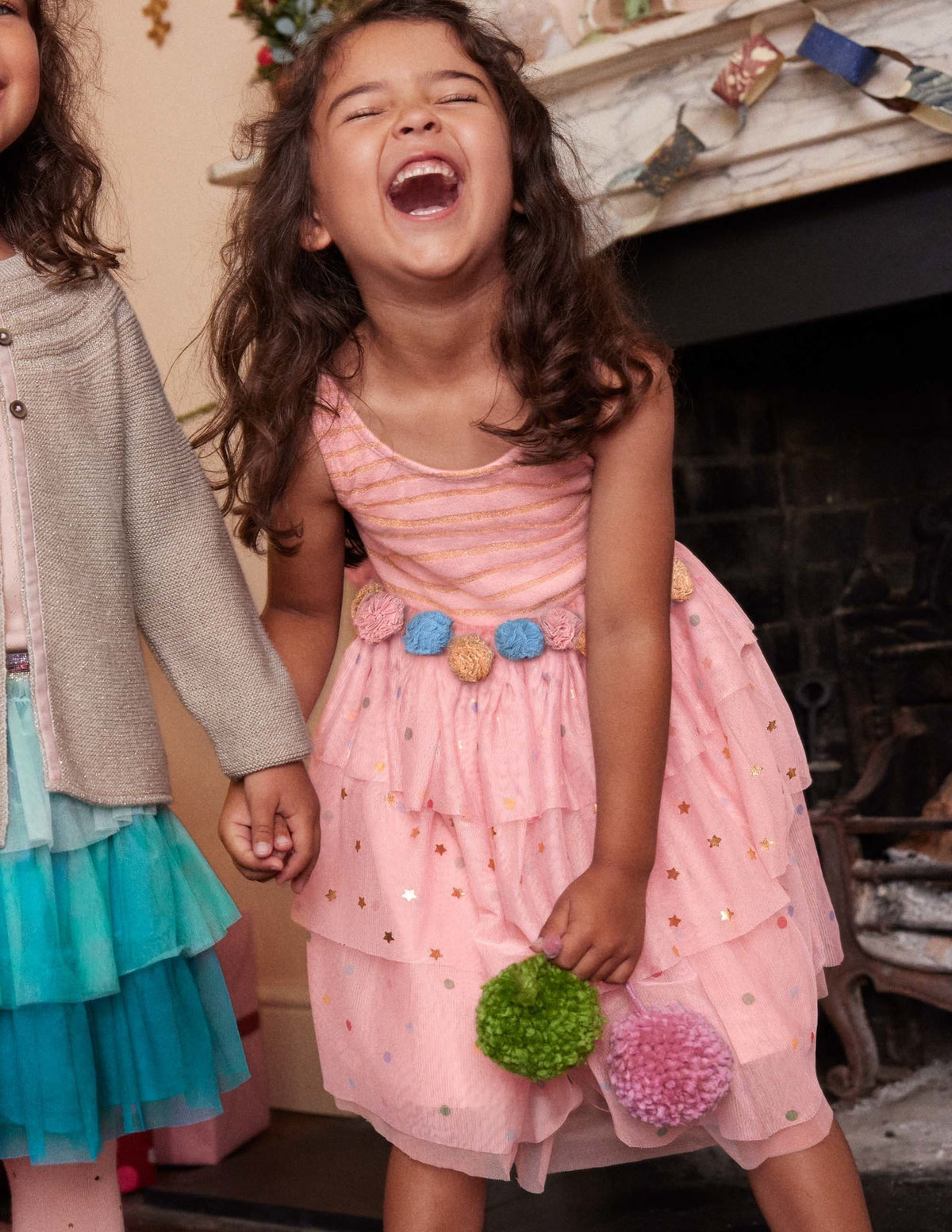 Tiered Tulle Ruffle Dress-Boto Pink Stars - Image 4