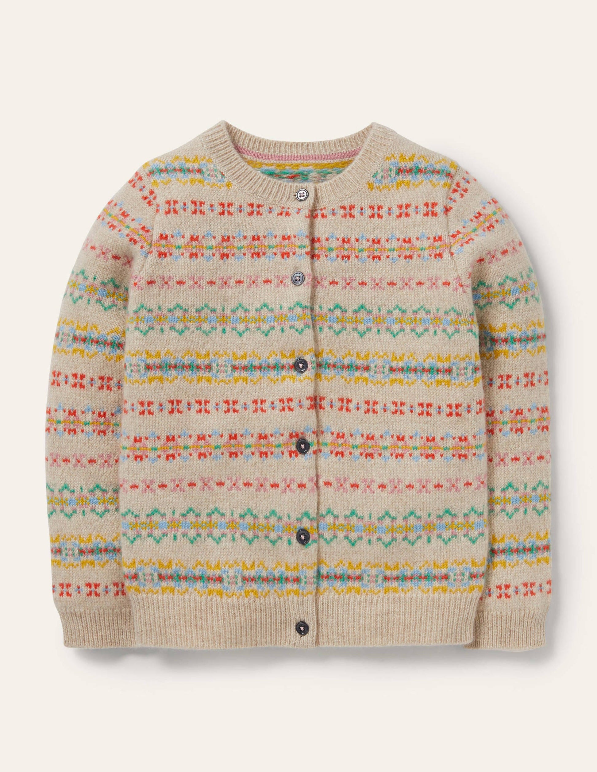 Cashmere Fair Isle Cardigan-Oatmeal Marl Fair Isle-1