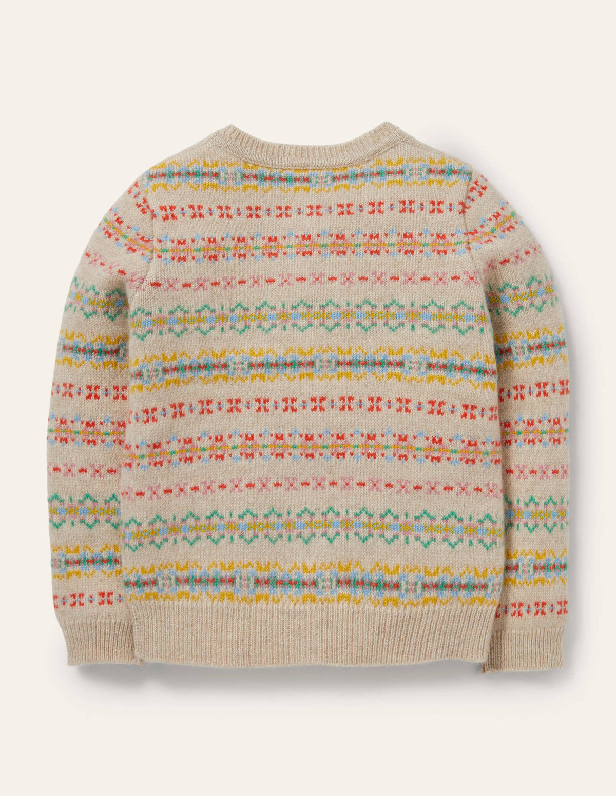 Cashmere Fair Isle Cardigan-Oatmeal Marl Fair Isle - Image 2