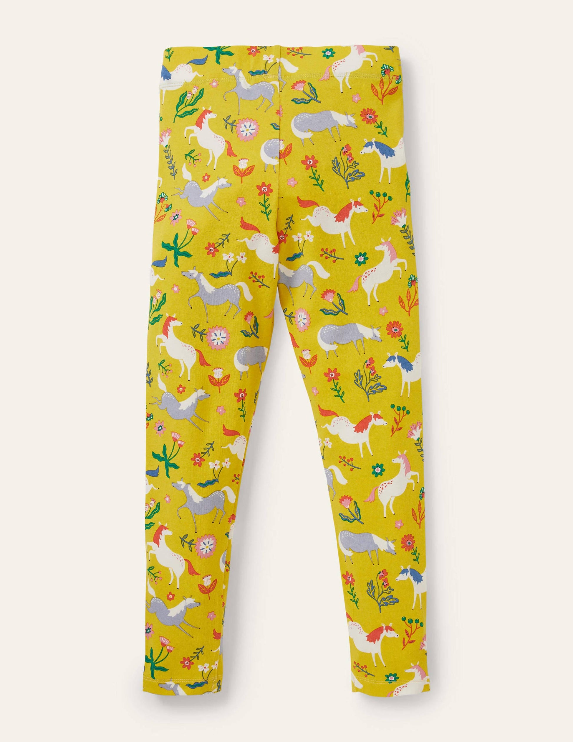 Fun Leggings-Sweetcorn Yellow Ponies-2