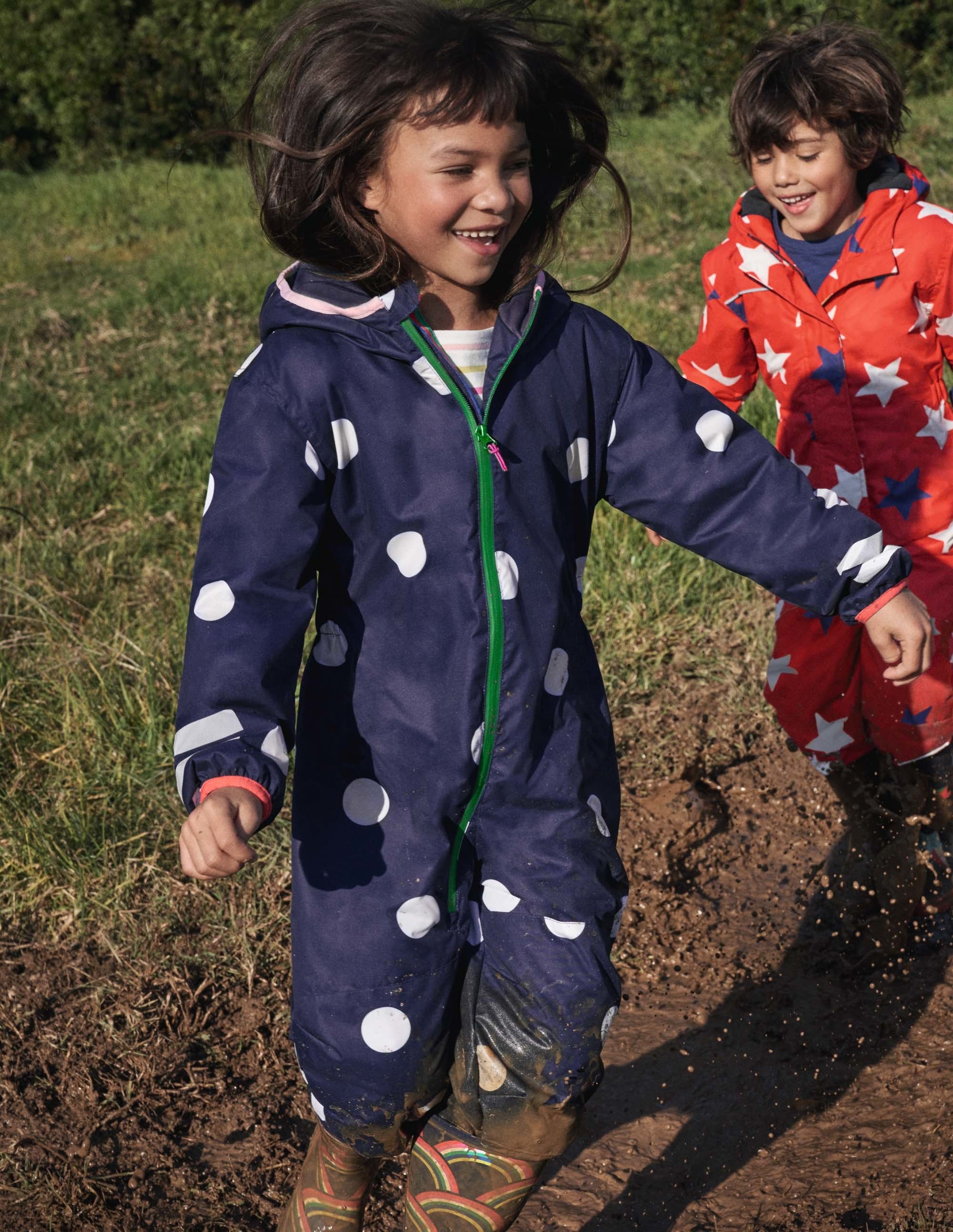 Waterproof Puddle Suit-College Navy Confetti Spot - Image 1