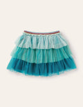 Tiered Tulle Skirt-Orkney Blue