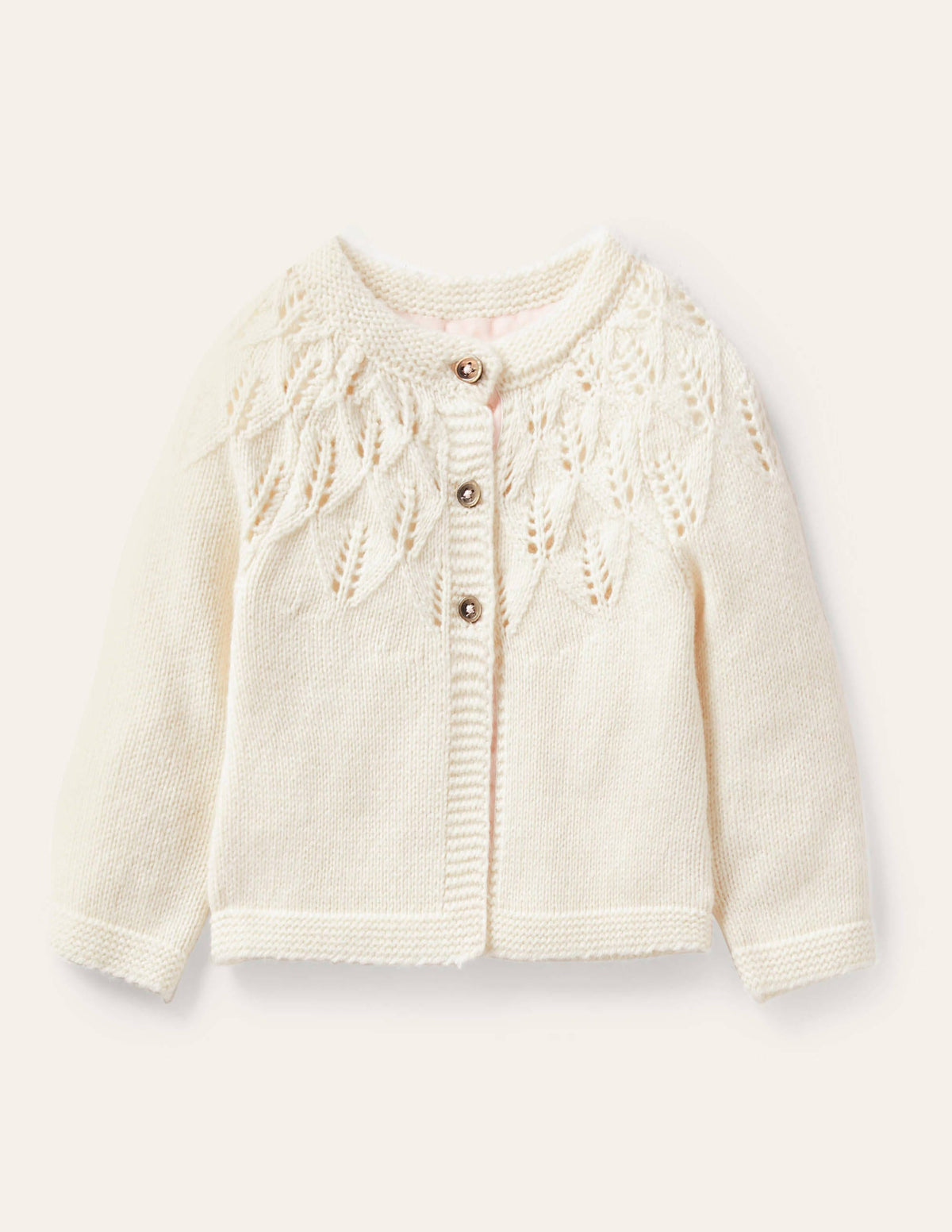 Everyday Textured Cardigan-Ecru Marl - Image 1