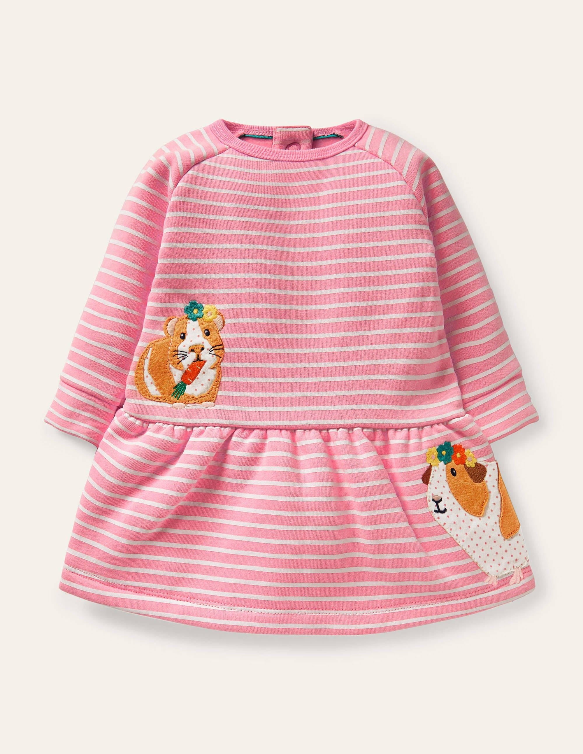 Cosy Sweatshirt Dress-Formica Pink/Ivory Guinea Pigs - Image 1