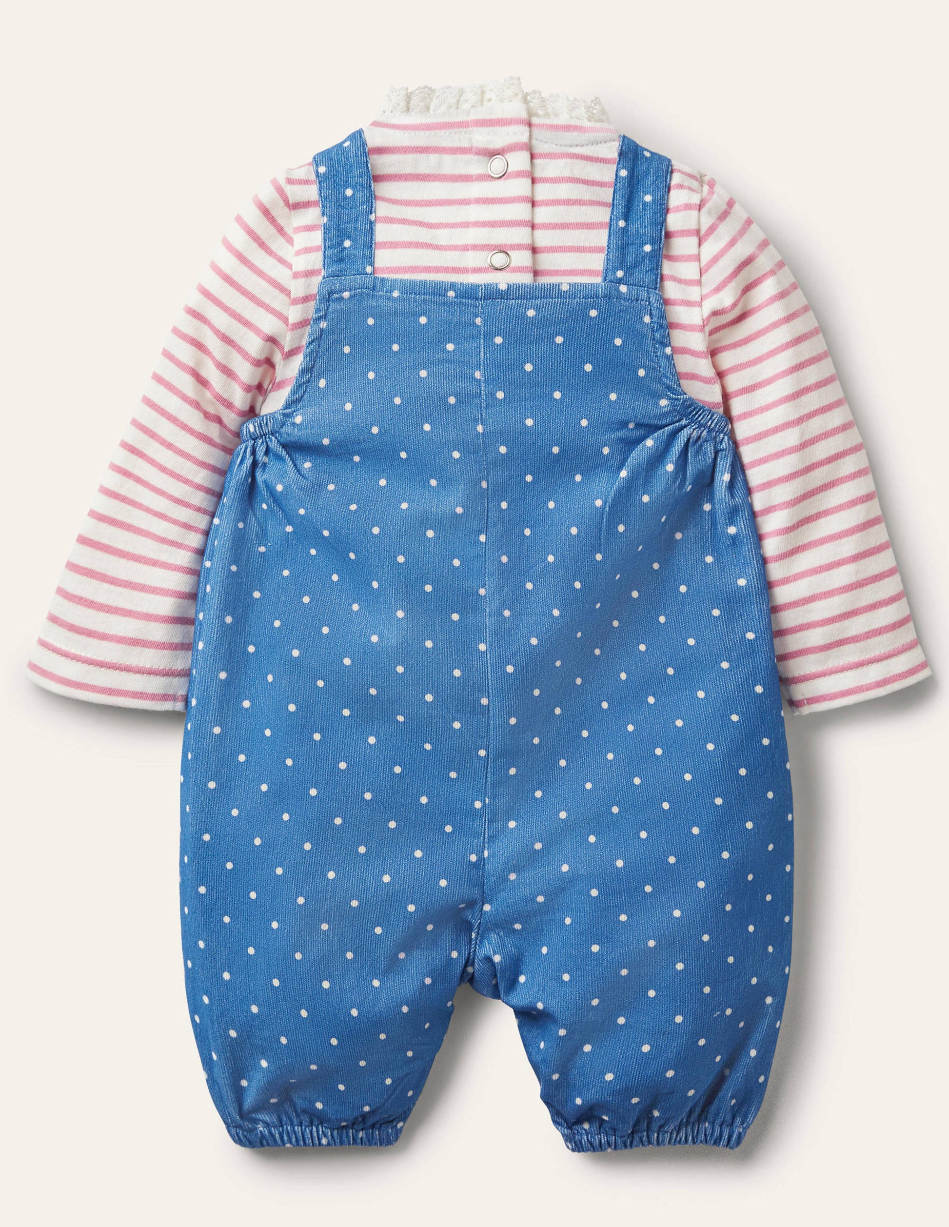 Cord Dungaree Set-Elizabethan Blue Bunnies-2