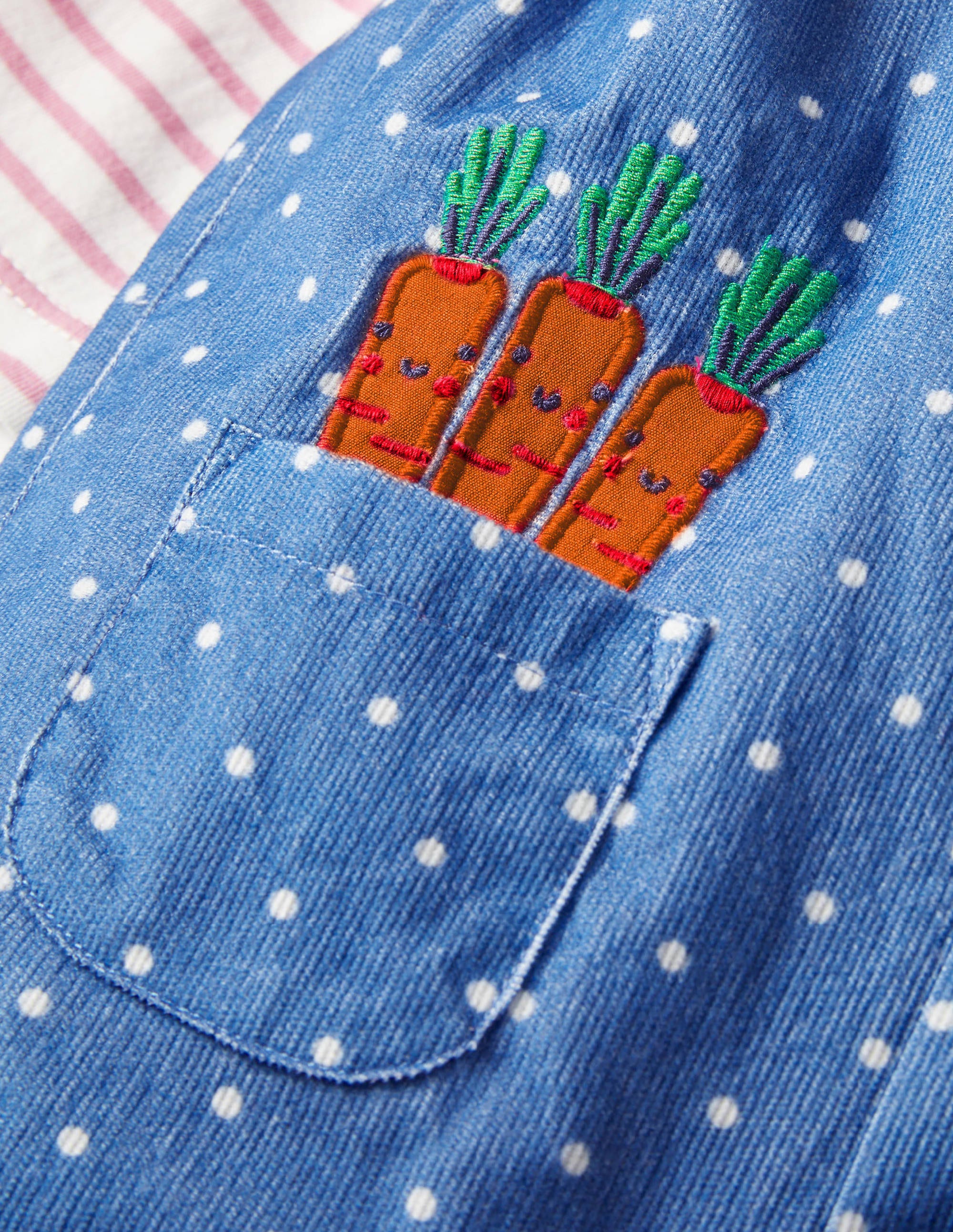 Cord Dungaree Set-Elizabethan Blue Bunnies - Image 3