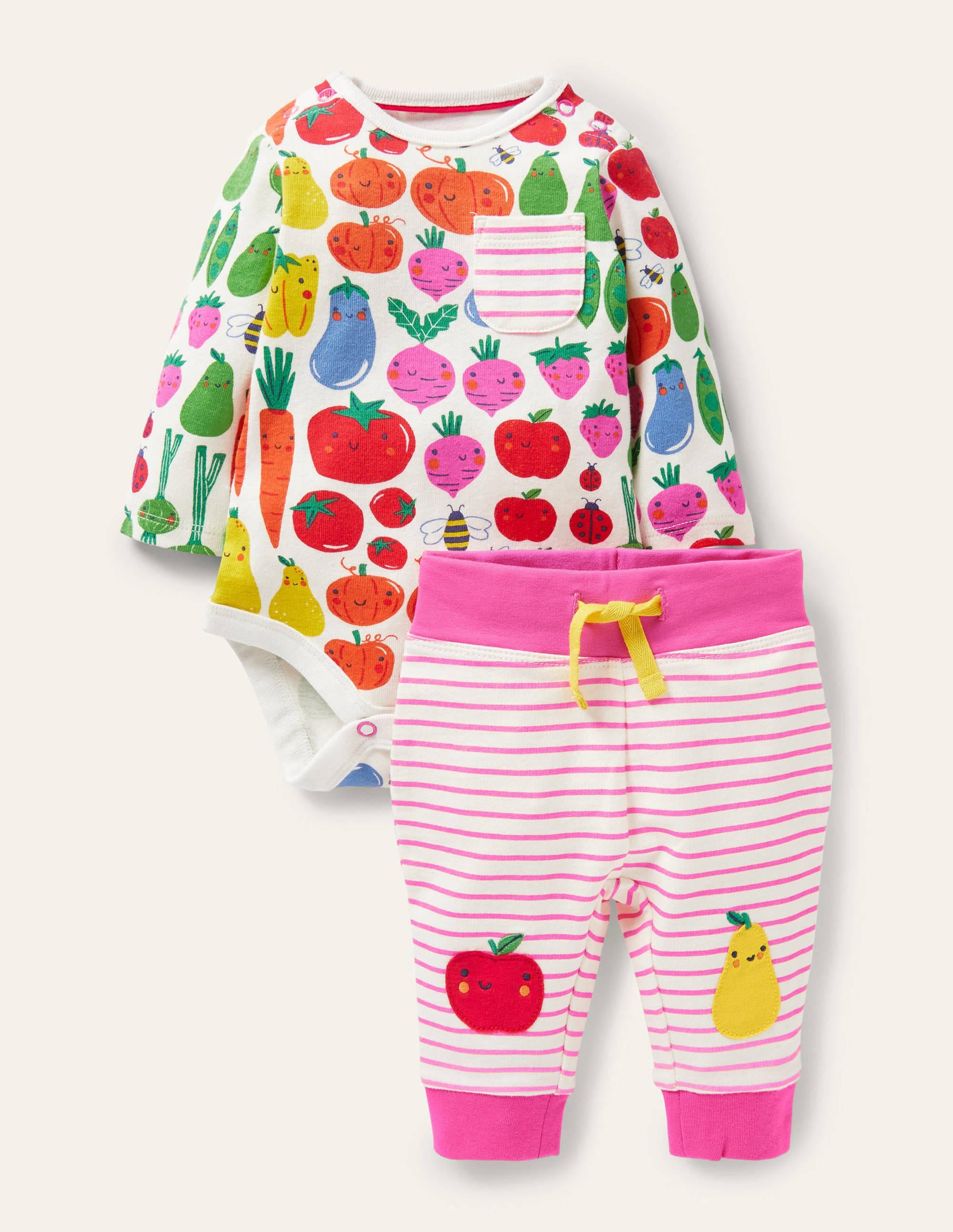 Body & Leggings Set-Ivory Garden Gang - Image 1