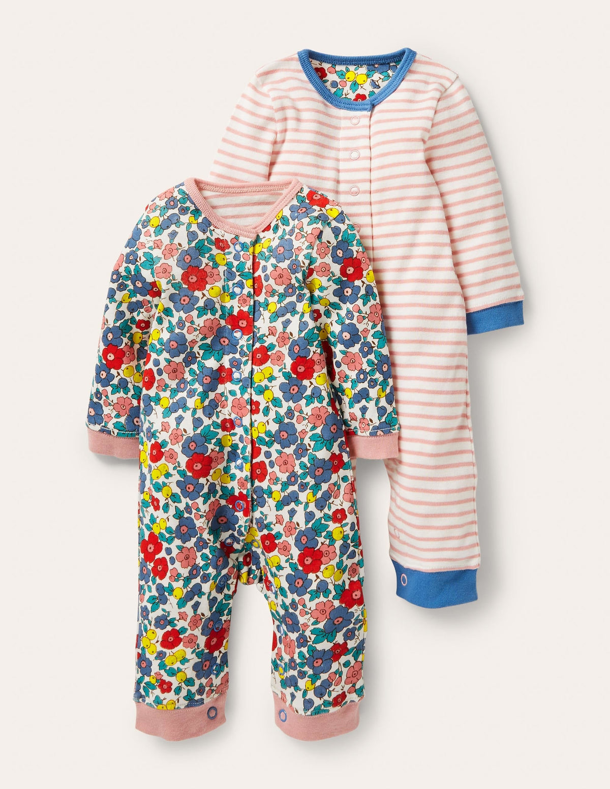 Twin Pack Rompers-Multi Sky Apple Blossom-1