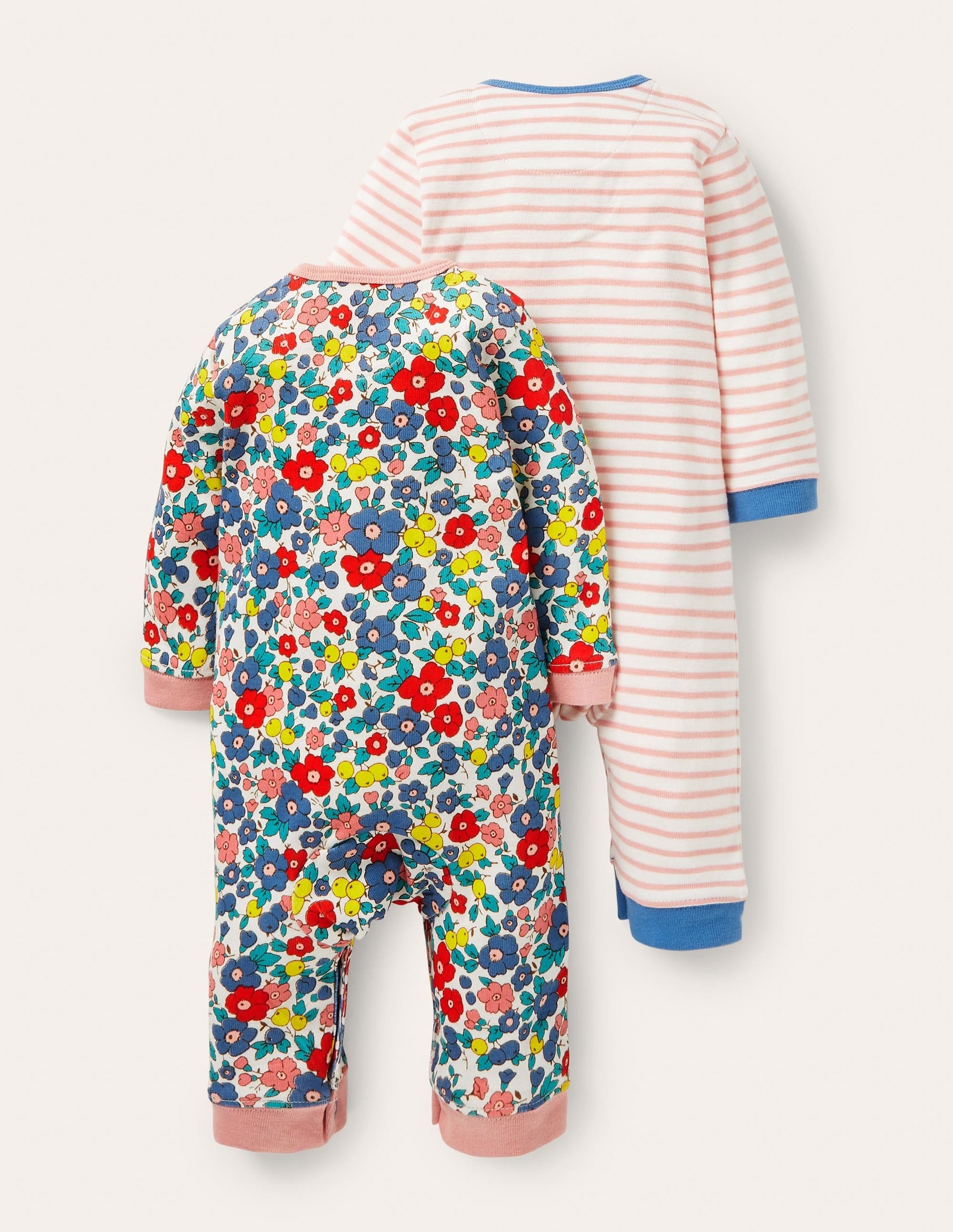 Twin Pack Rompers-Multi Sky Apple Blossom-2