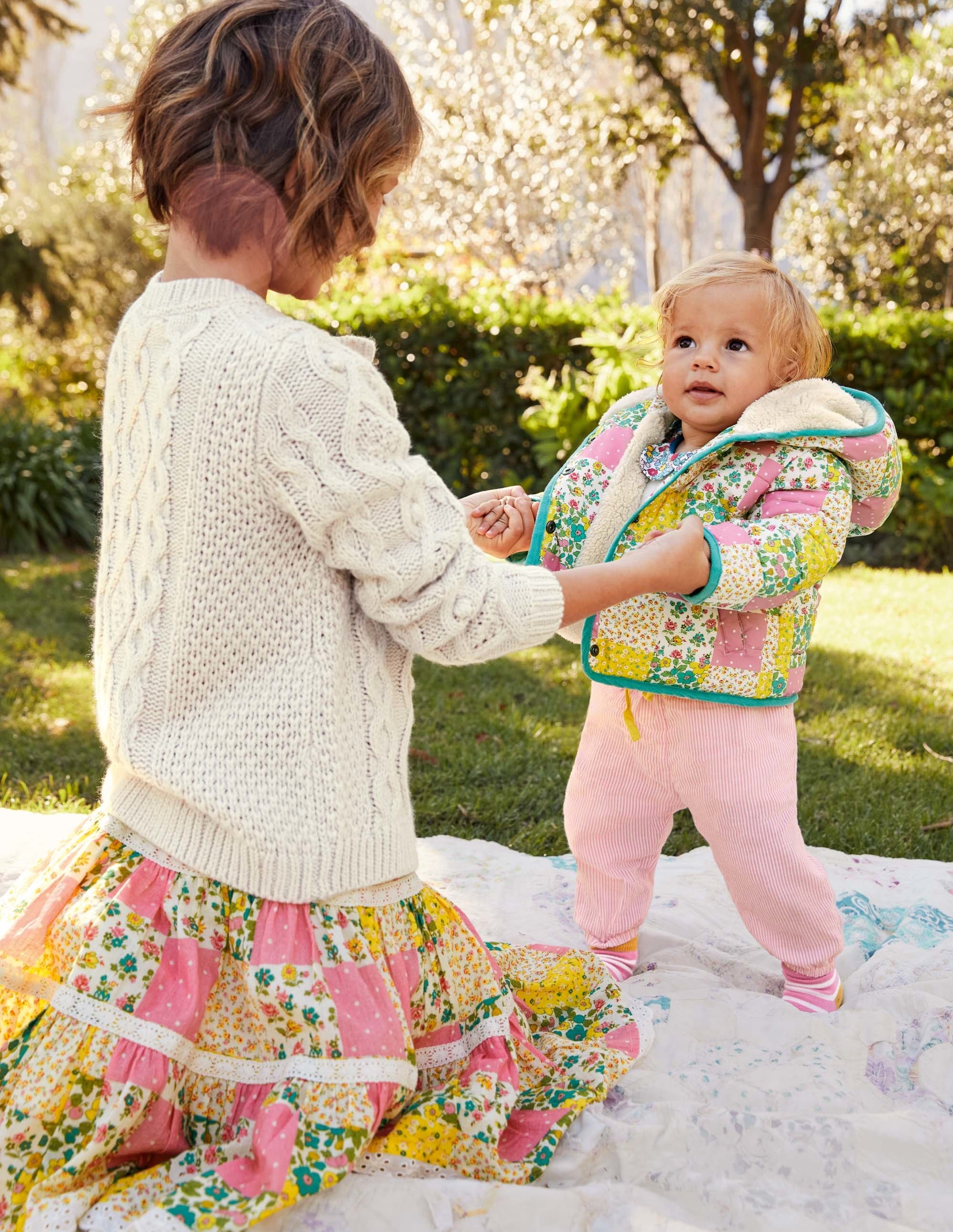 Padded Jacket-Multi Floral Patchwork - Image 4